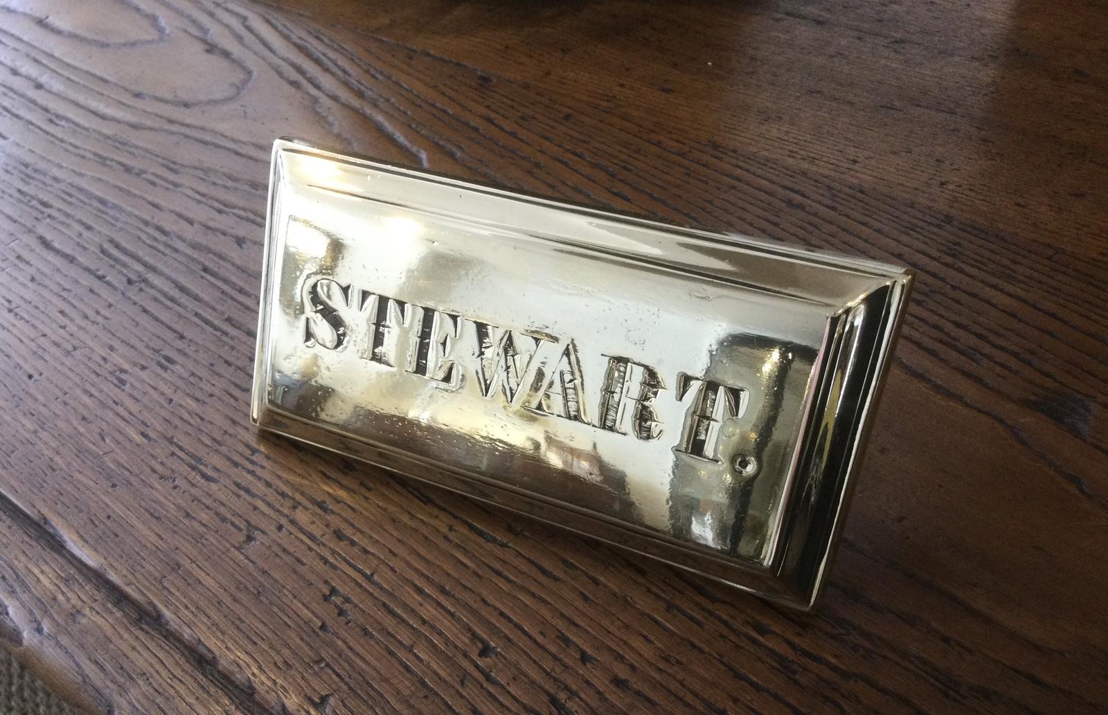 “ Stewart “ Brass Door Name Plate (1 of 3)