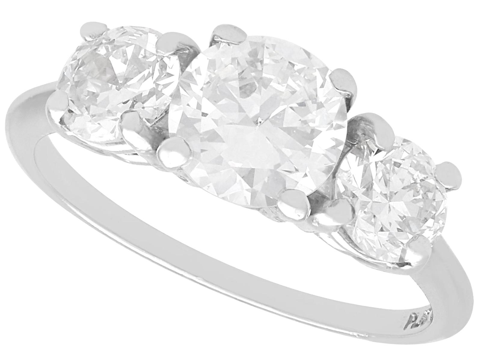 2.11ct Diamond & Platinum Three Stone Ring c.1935 (1 of 16) 2.11ct Diamond & Platinum Three Stone Ring c.1935 (1 of 16)