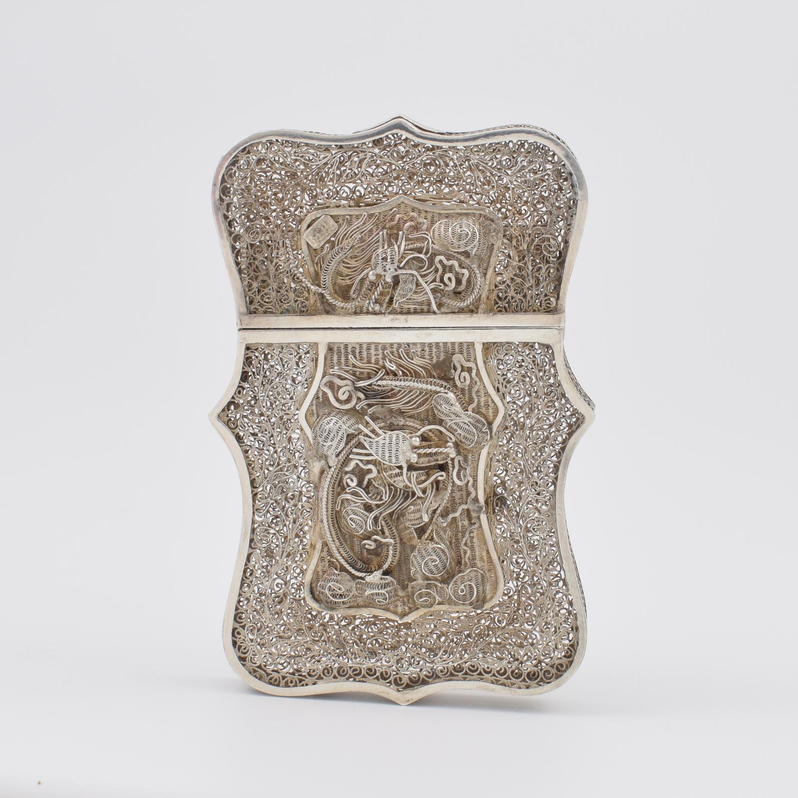 Fine Chinese Export Silver Filigree Card Case c.1870 (1 of 18) Fine Chinese Export Silver Filigree Card Case c.1870 (1 of 18)