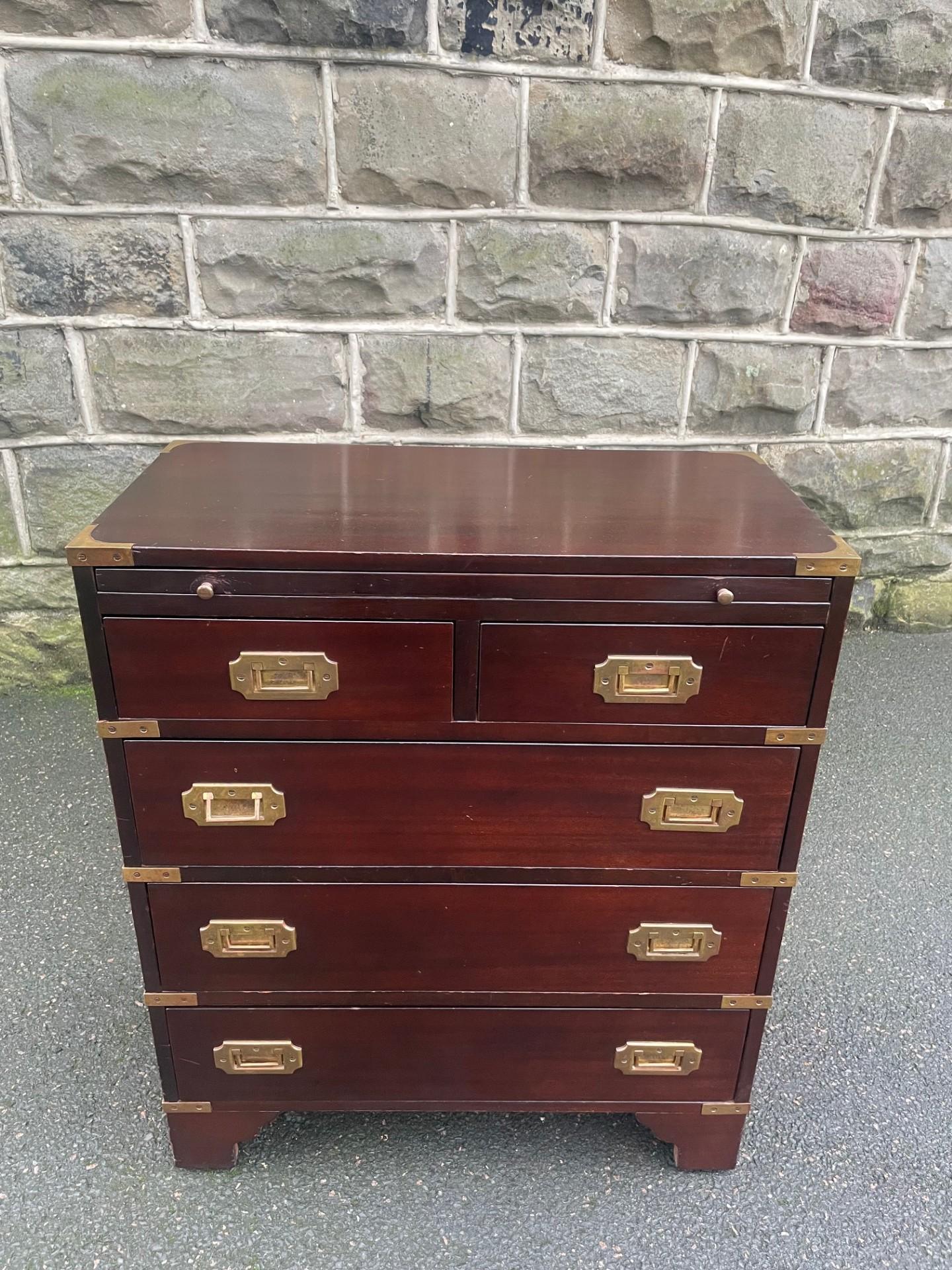 Brass Bound Mahogany Military Campaign Style Chest Draws (1 of 10) Brass Bound Mahogany Military Campaign Style Chest Draws (1 of 10)