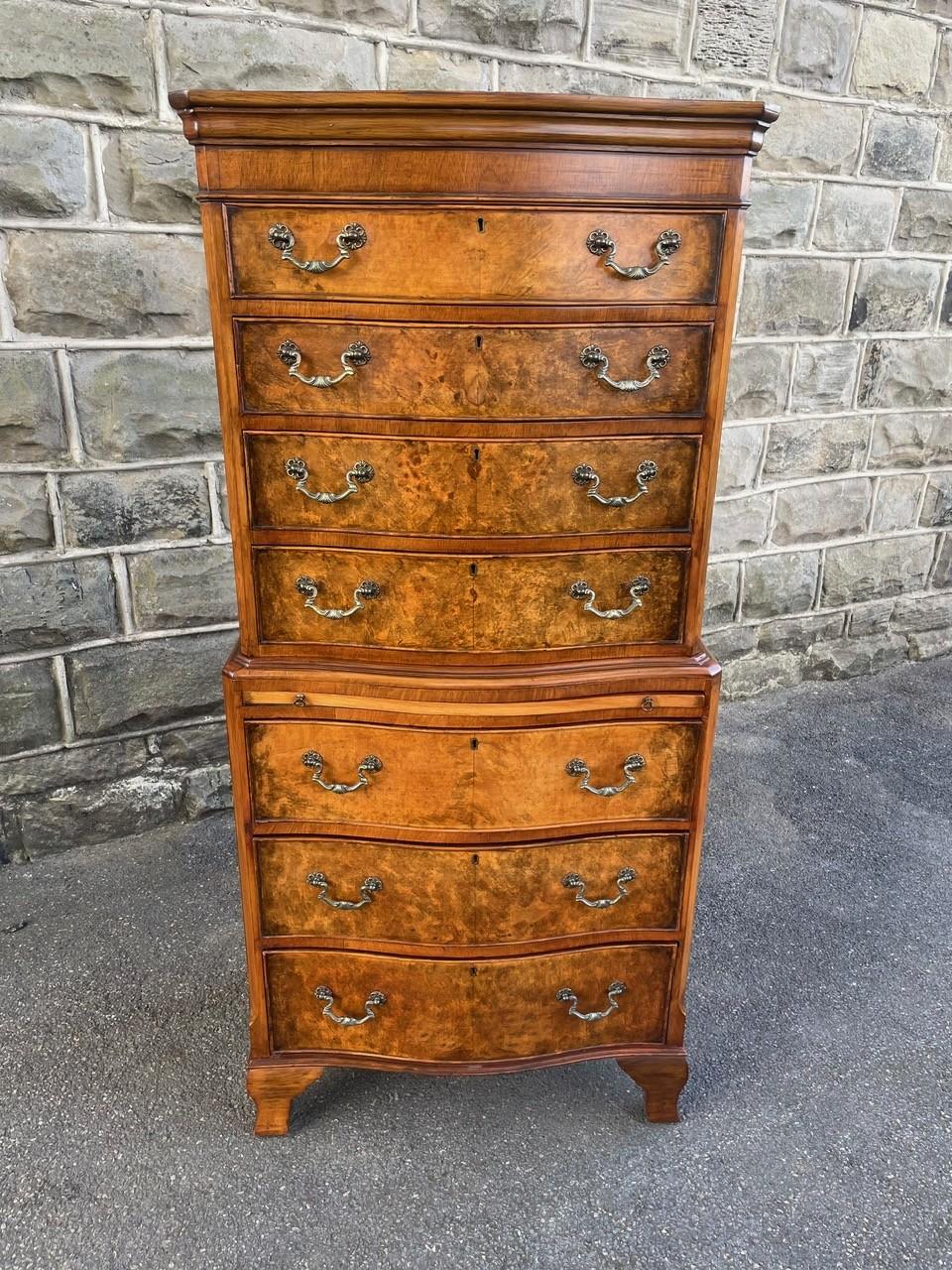 Quality Burr Walnut Chest on Chest Tallboy (1 of 15) Quality Burr Walnut Chest on Chest Tallboy (1 of 15)