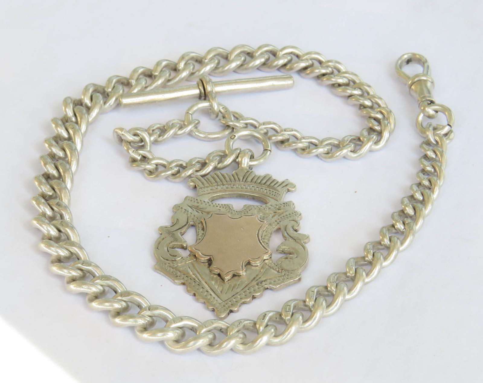 Antique Silver Pocket Watch Albert Chain, Skewen (1 of 3) Antique Silver Pocket Watch Albert Chain, Skewen (1 of 3)