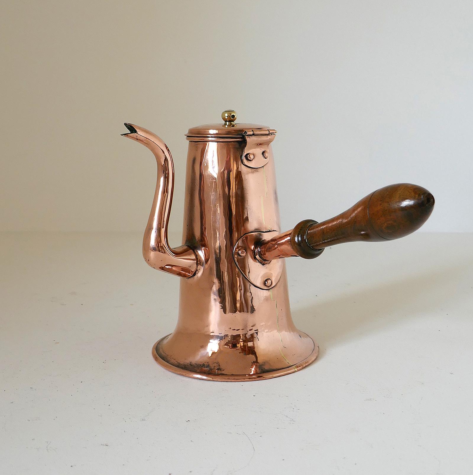 Antique Early Metalware Mid 18thc Copper Coffee Pot With Side Handled. English (1 of 6) Antique Early Metalware Mid 18thc Copper Coffee Pot With Side Handled. English (1 of 6)