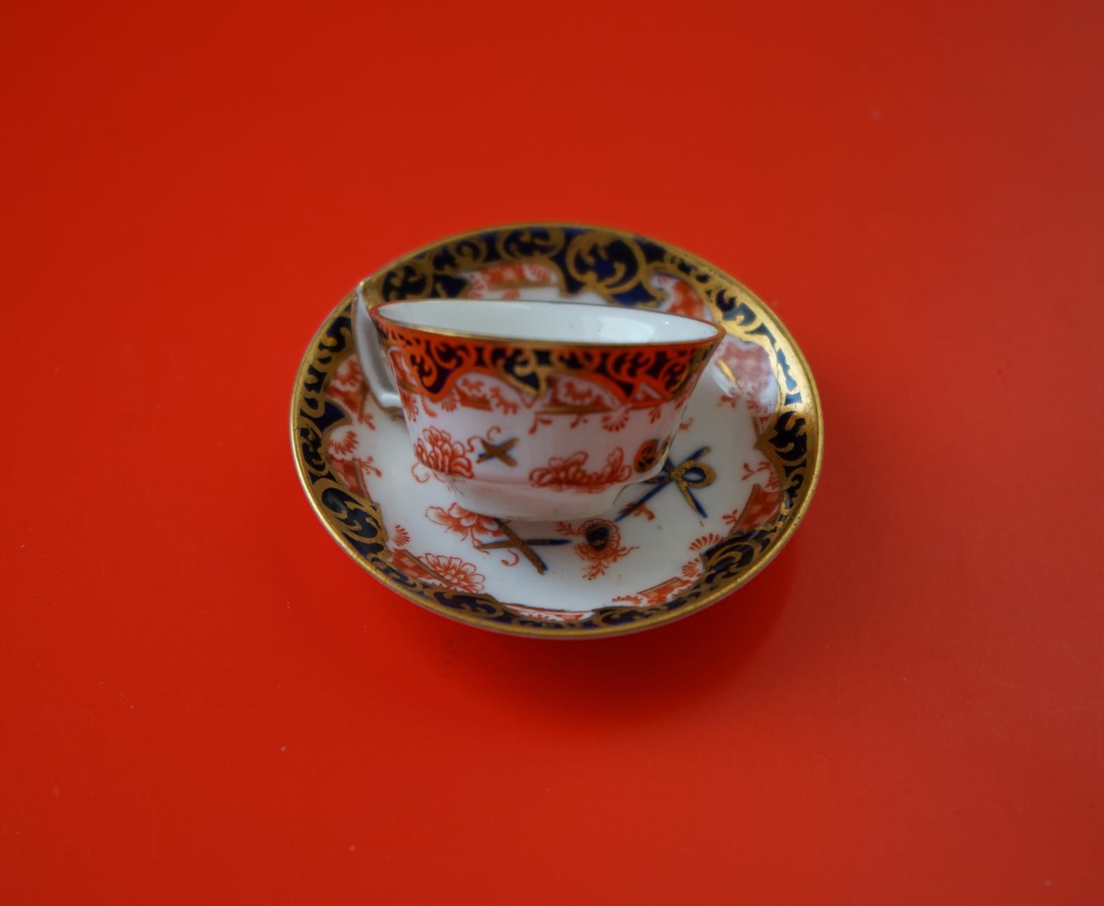 Royal Crown Derby Miniature Imari Coffee Can & Saucer - Porcelain / Bone China c.1929 (1 of 9)