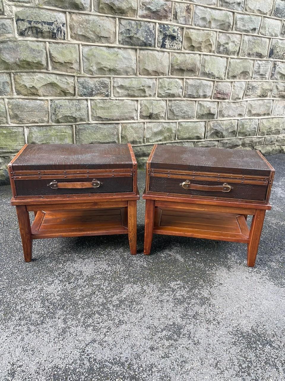Pair of Decorative Faux Suitcase on Stand Bedside Tables (1 of 12) Pair of Decorative Faux Suitcase on Stand Bedside Tables (1 of 12)