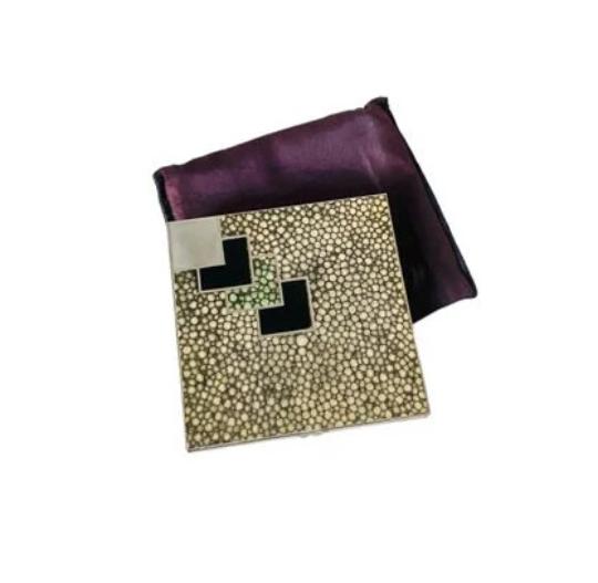 Art Deco 1930's L S Mayer Elfin Duplex Faux Shagreen Powder Compact / Cigarette Case Combo (1 of 10)