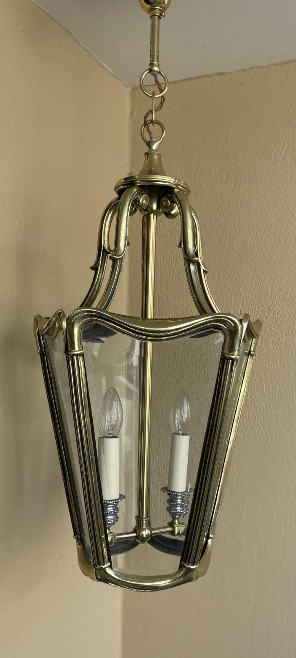 Large Early 20th Century French Twin Light Hall Lantern (1 of 6)