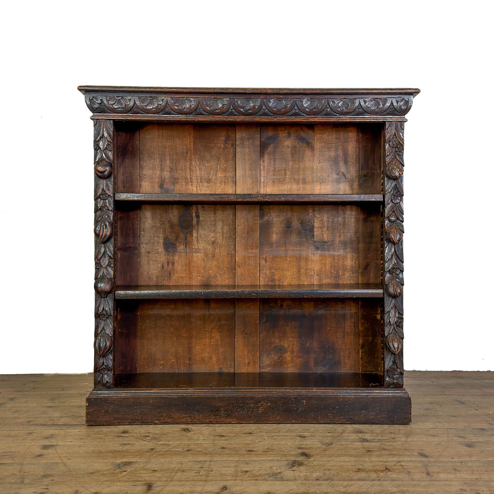 Antique Carved Oak Open Bookcase (1 of 10) Antique Carved Oak Open Bookcase (1 of 10)