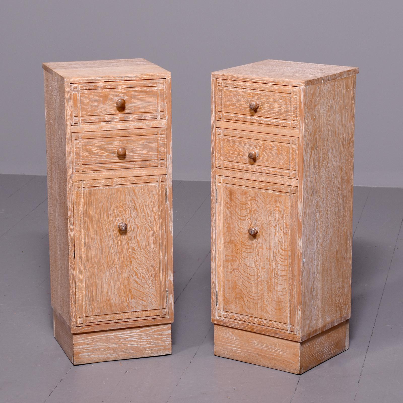 Rare Pair of Heal’s Limed Oak Bedside Lockers on the Art Deco Style (1 of 6)