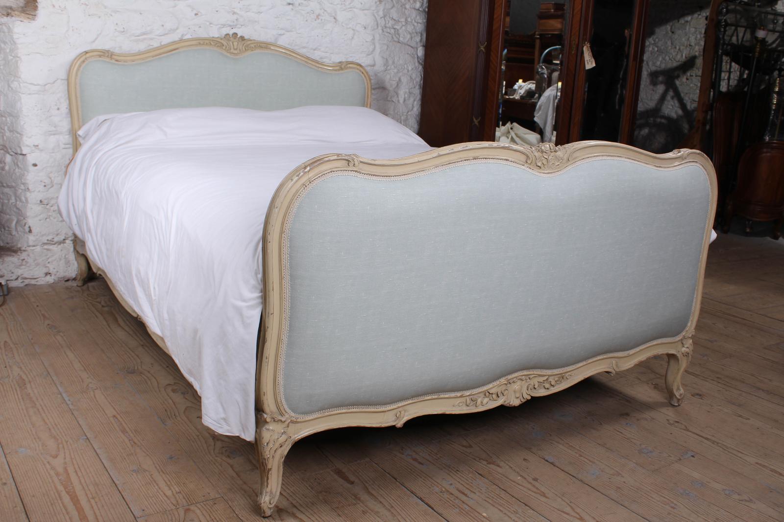 Newly Upholstered King Size French Louis XV Style Bed (1 of 7)