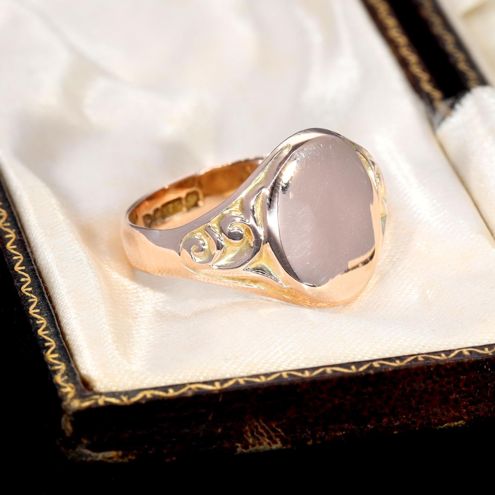 The Antique 1915 Oval Scrolled Signet Ring (1 of 3)