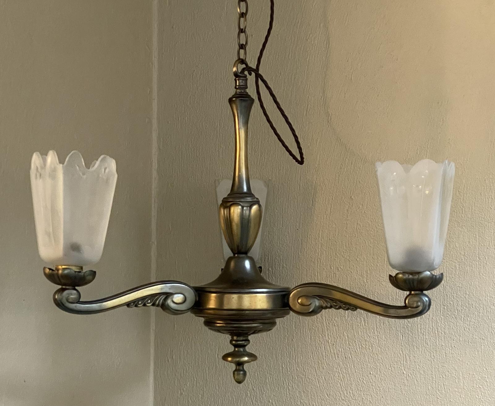 Art Nouveau Brass Chandelier (1 of 5) Art Nouveau Brass Chandelier (1 of 5)