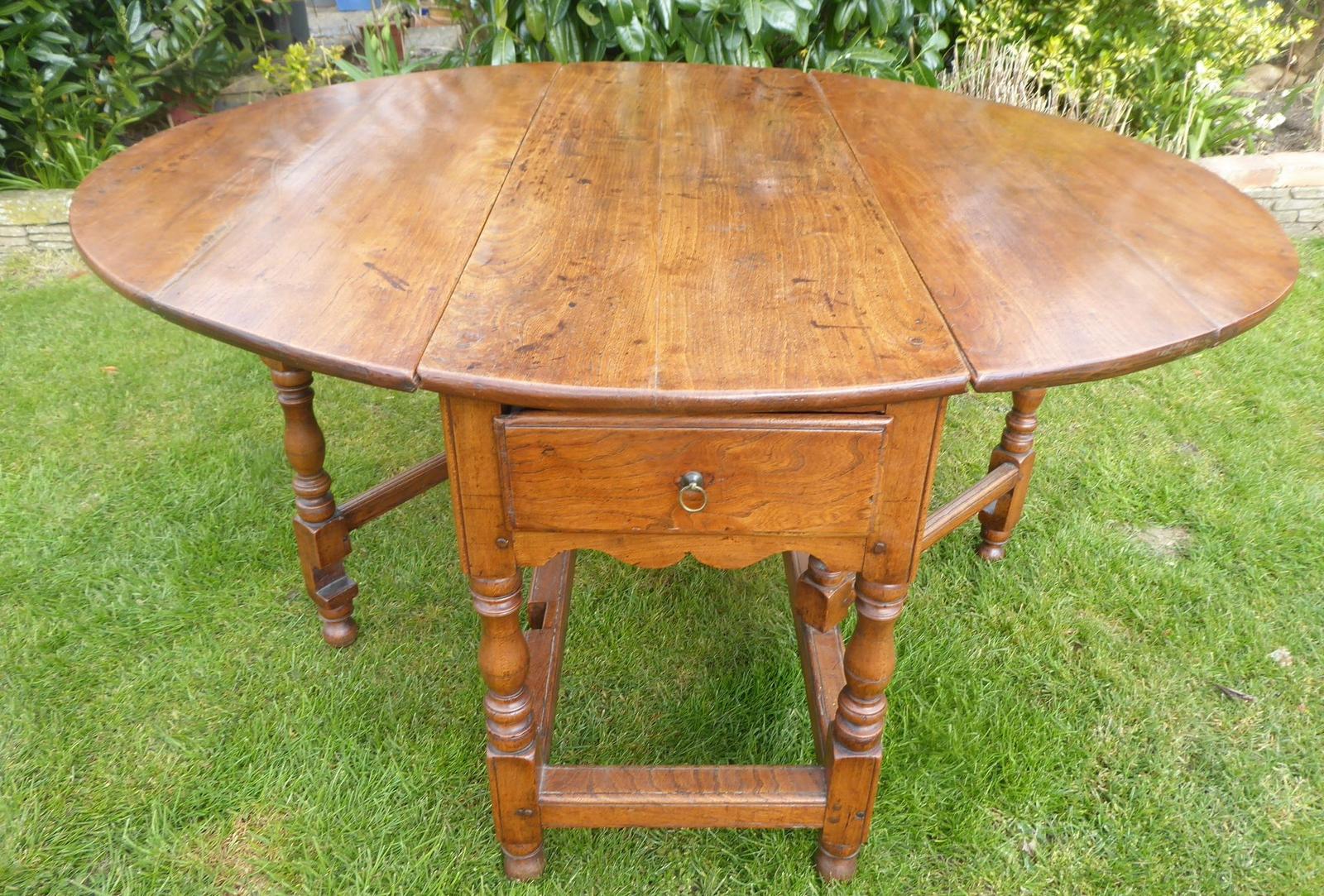 Country Elm Drop Flap Table 2 Drawer 1710-1720 (1 of 14) Country Elm Drop Flap Table 2 Drawer 1710-1720 (1 of 14)