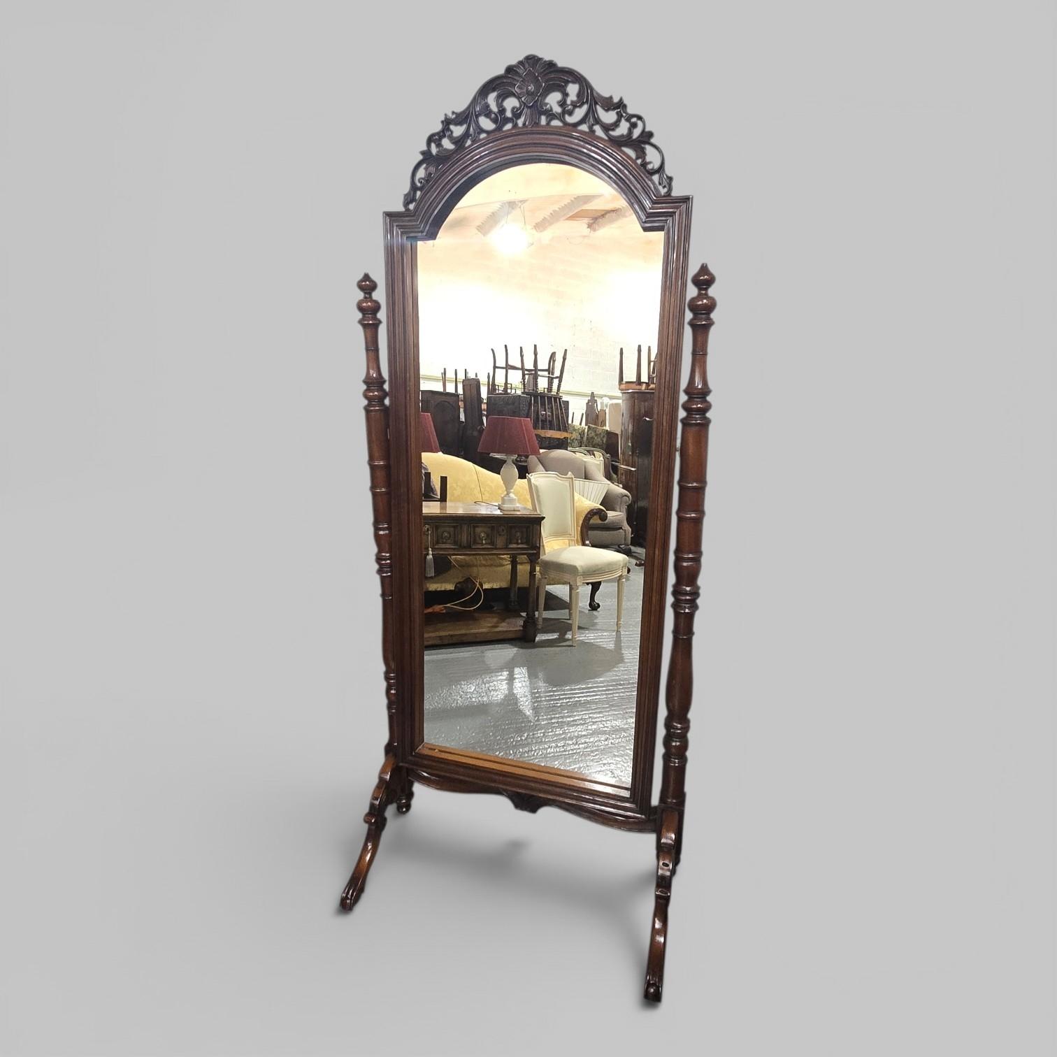 Superb French Mahogany Cheval Mirror (1 of 14) Superb French Mahogany Cheval Mirror (1 of 14)