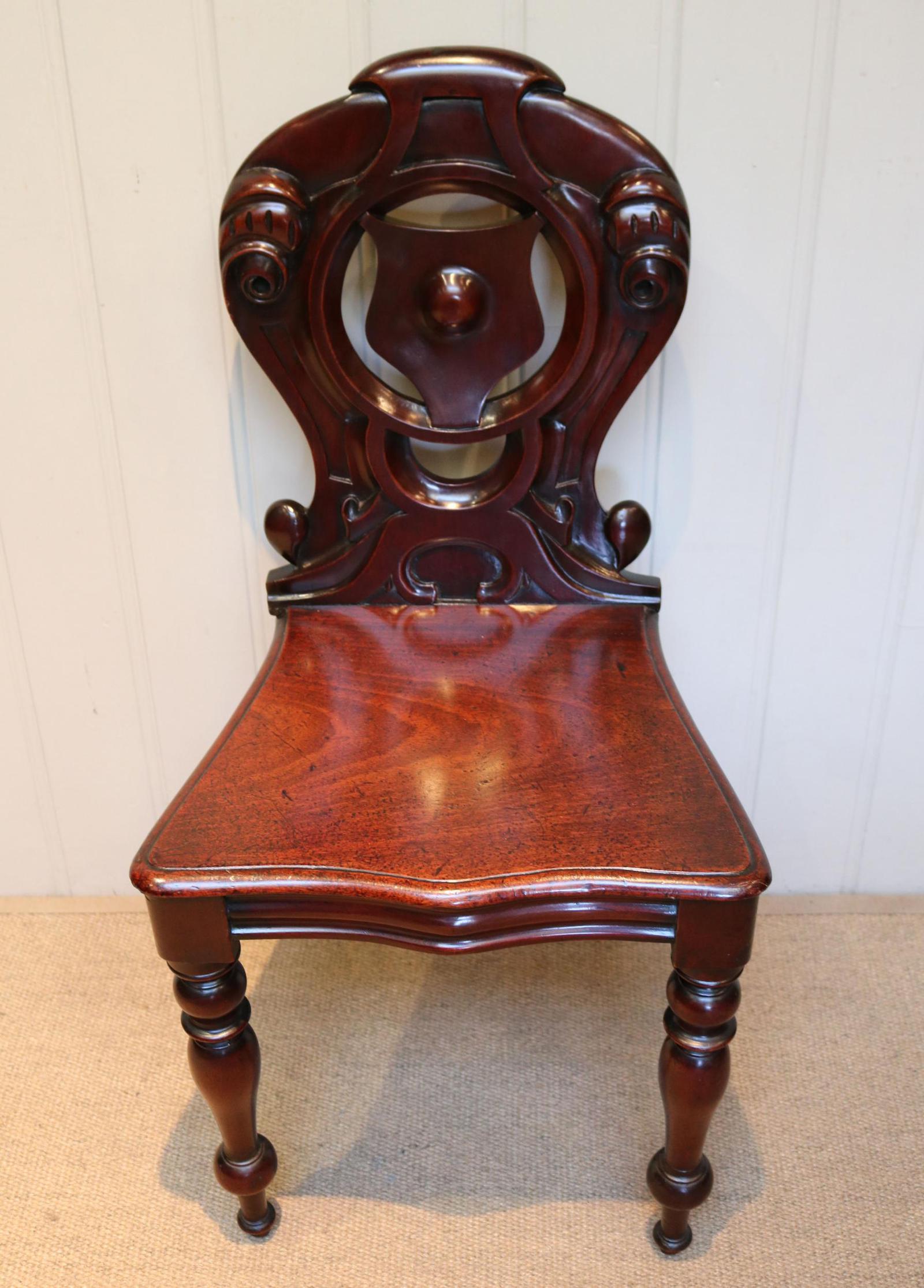 Mid Victorian Mahogany Hall Chair (1 of 8)