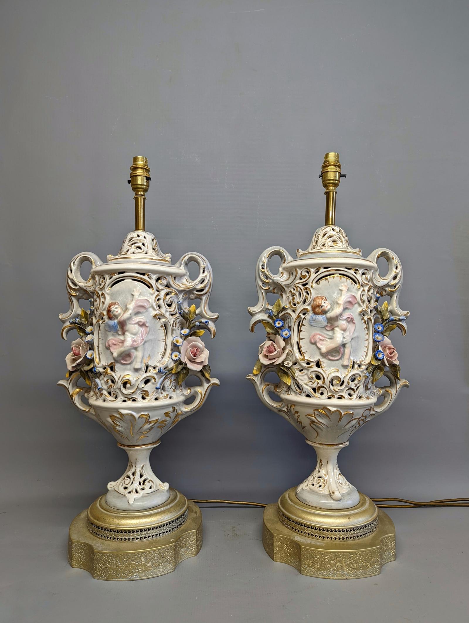 Impressive Pair of 1920s Porcelain Lamps (1 of 10) Impressive Pair of 1920s Porcelain Lamps (1 of 10)