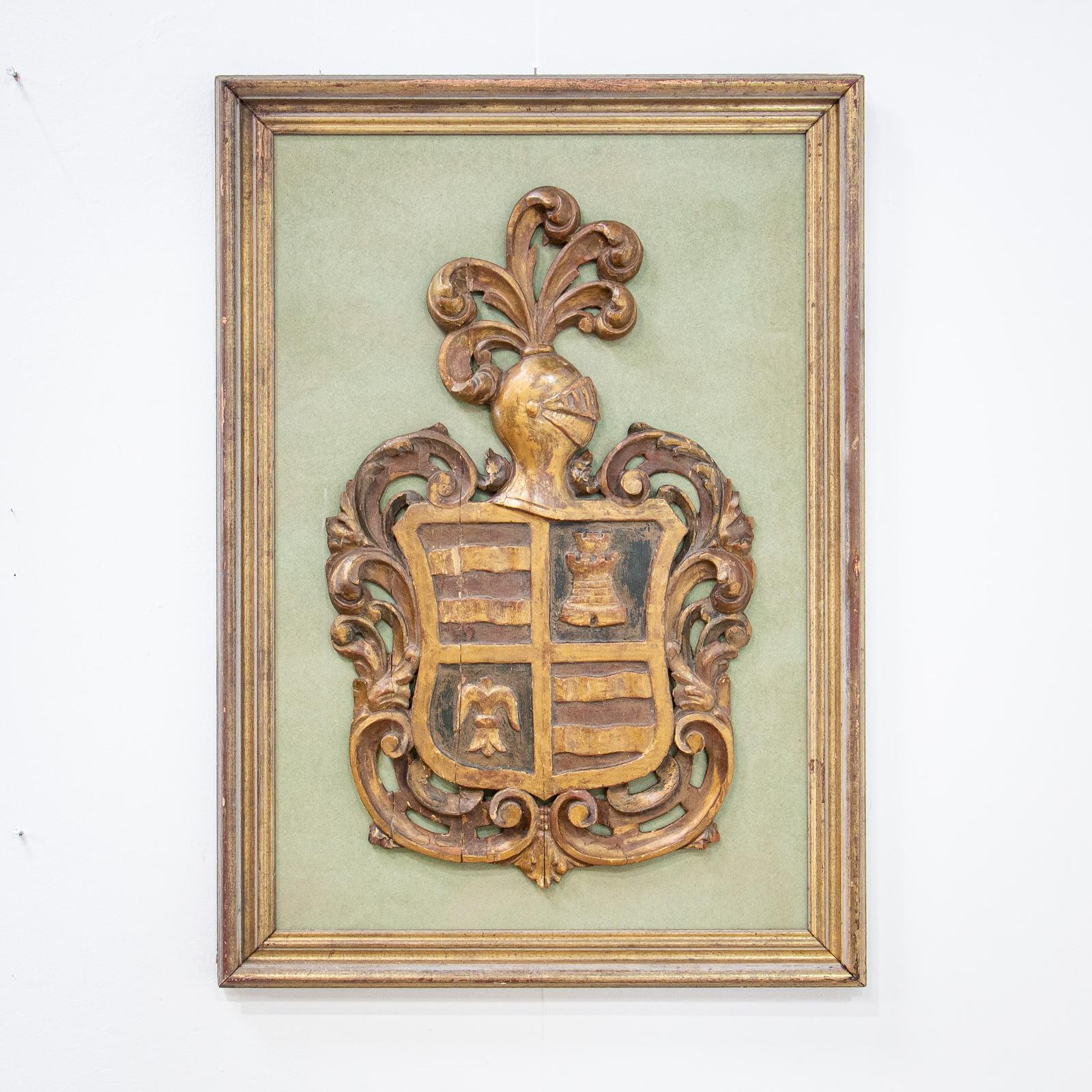 18th Century Carved Wood Armorial Mounted & Framed (1 of 7) 18th Century Carved Wood Armorial Mounted & Framed (1 of 7)