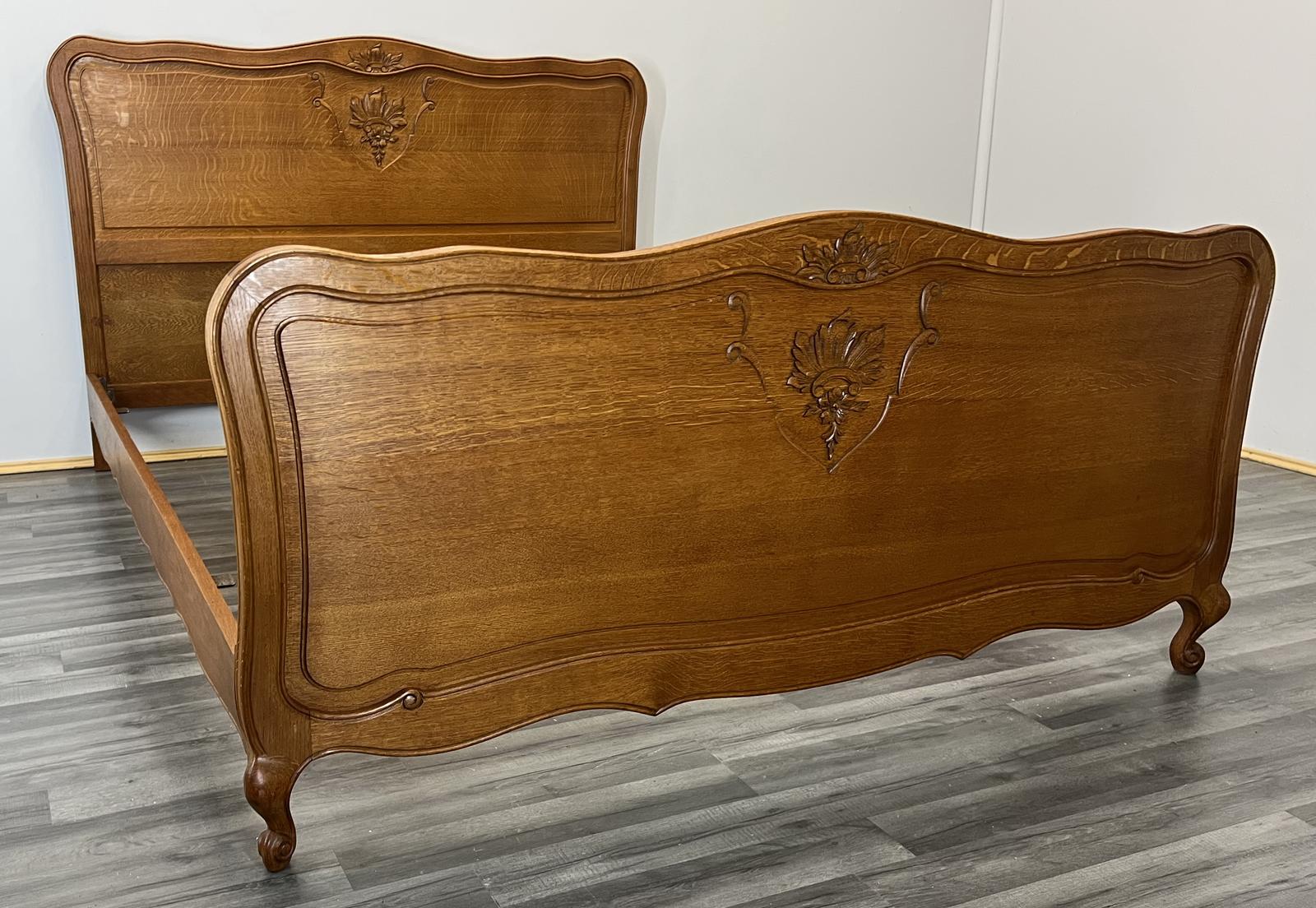 Vintage French Oak Double Bed (1 of 11)