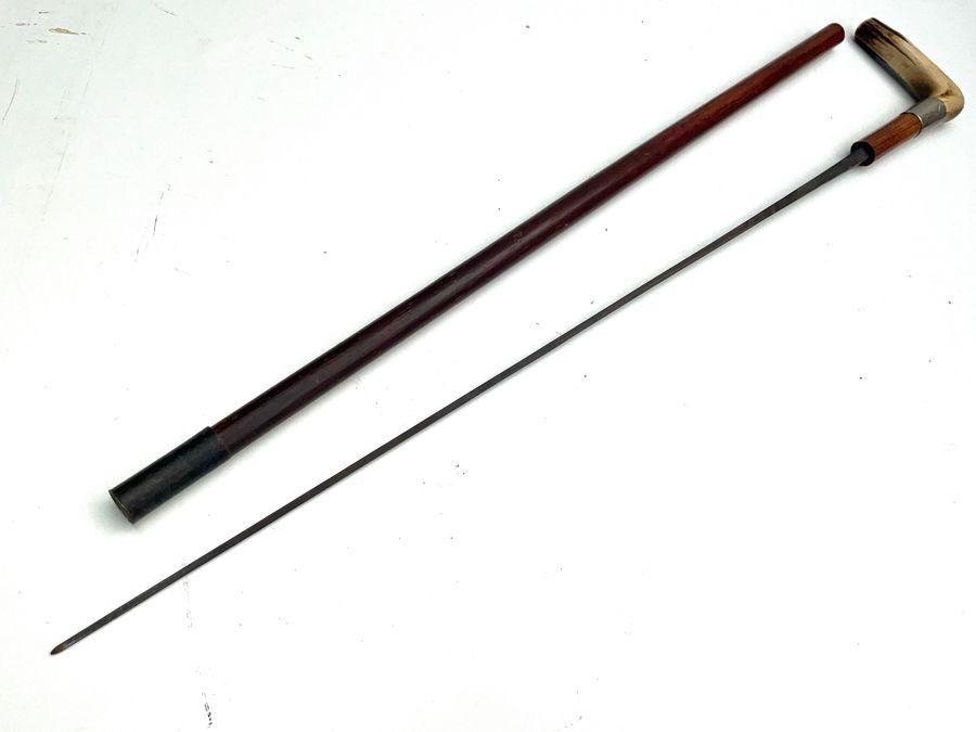 Gentleman’s Horn Handled Walking Stick / Sword Stick (1 of 19)