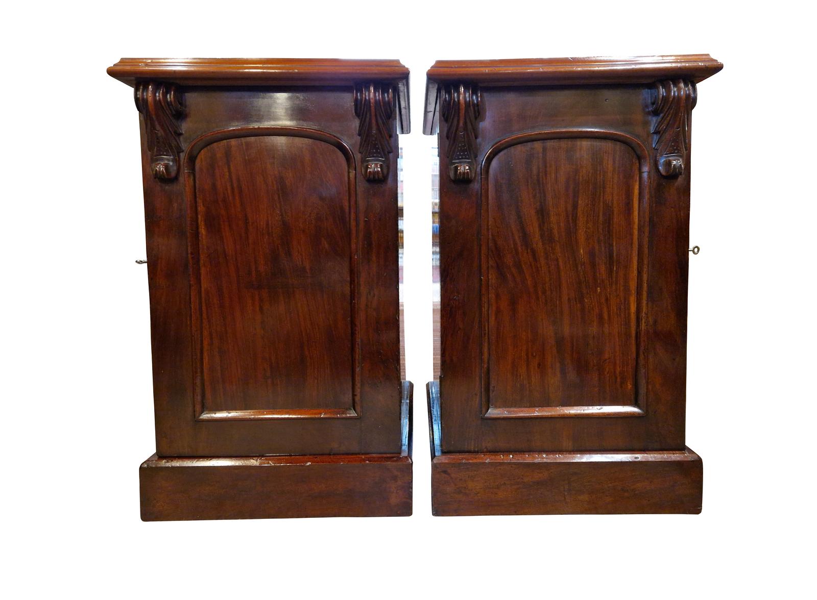Pair of Victorian Mahogany Bedside Cupboards (1 of 1)