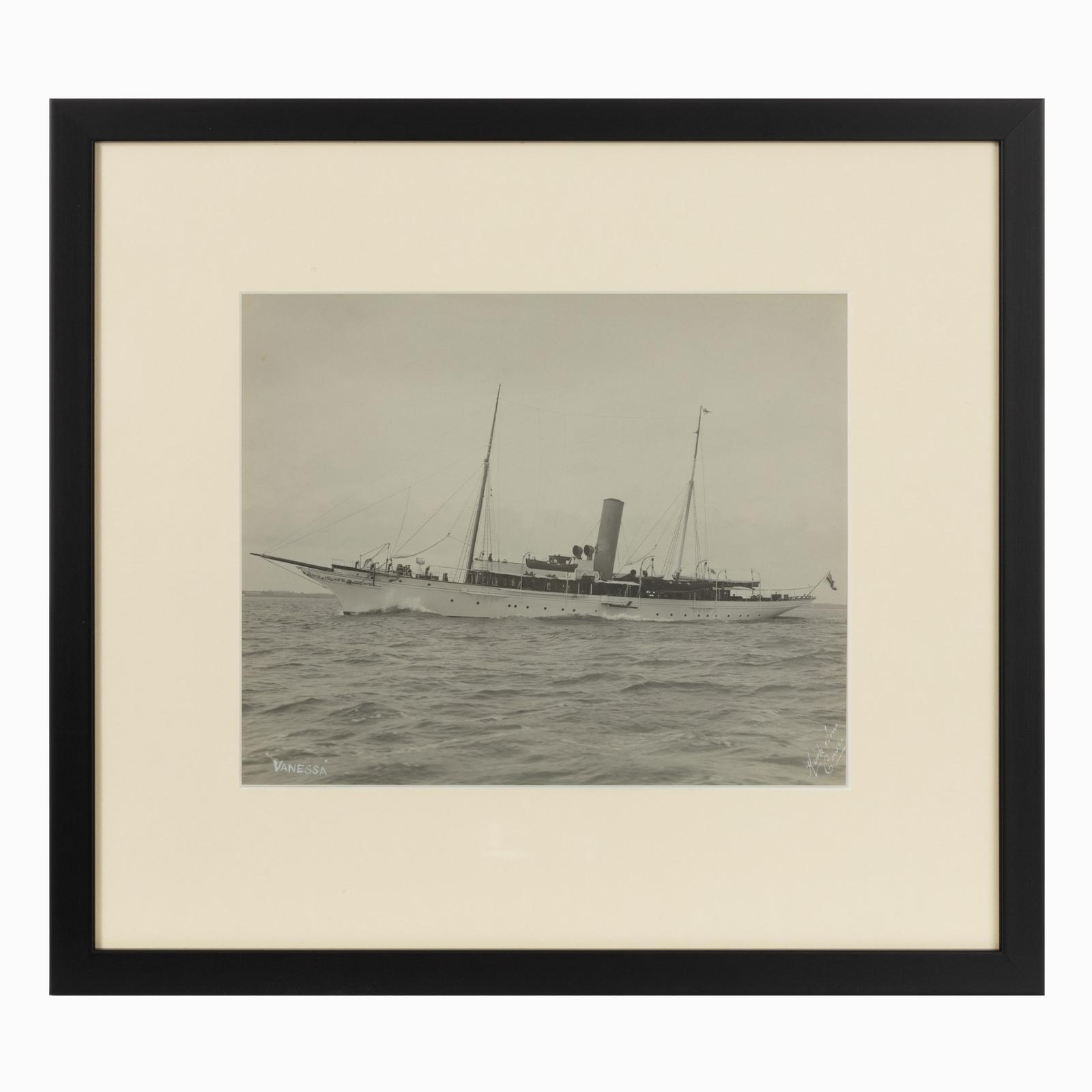 Early Silver Gelatin Photographic Print of the Sailing Yacht Venessa (1 of 2)