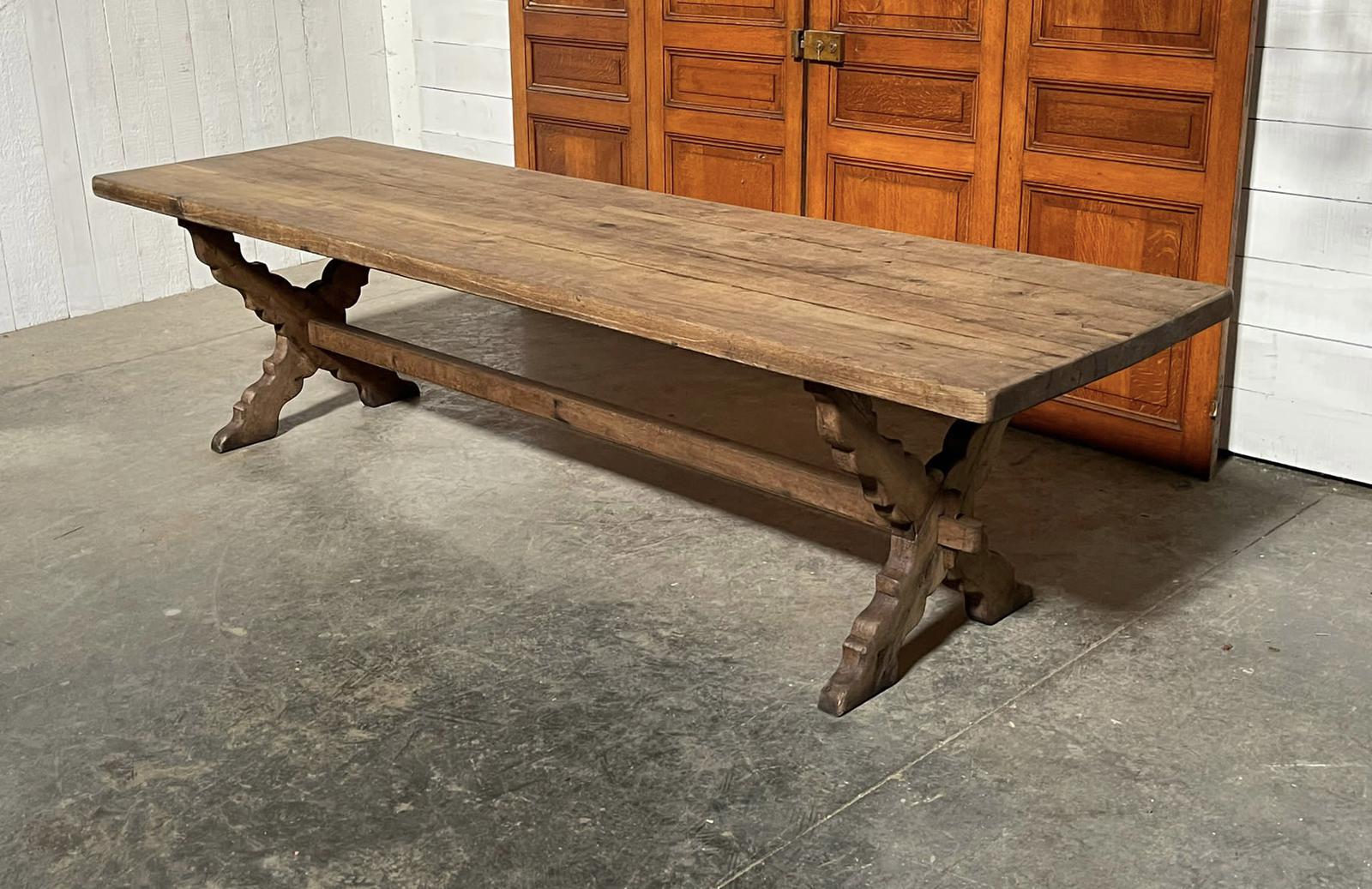 Huge Rustic French Oak X Trestle  Farmhouse Table (1 of 1)