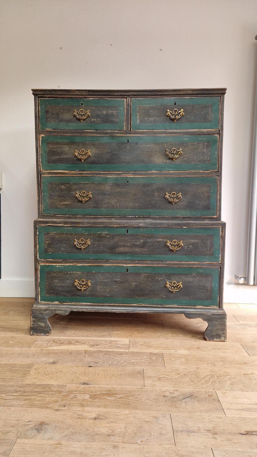 Painted Georgian Tall Boy Chest on Chest (1 of 9)