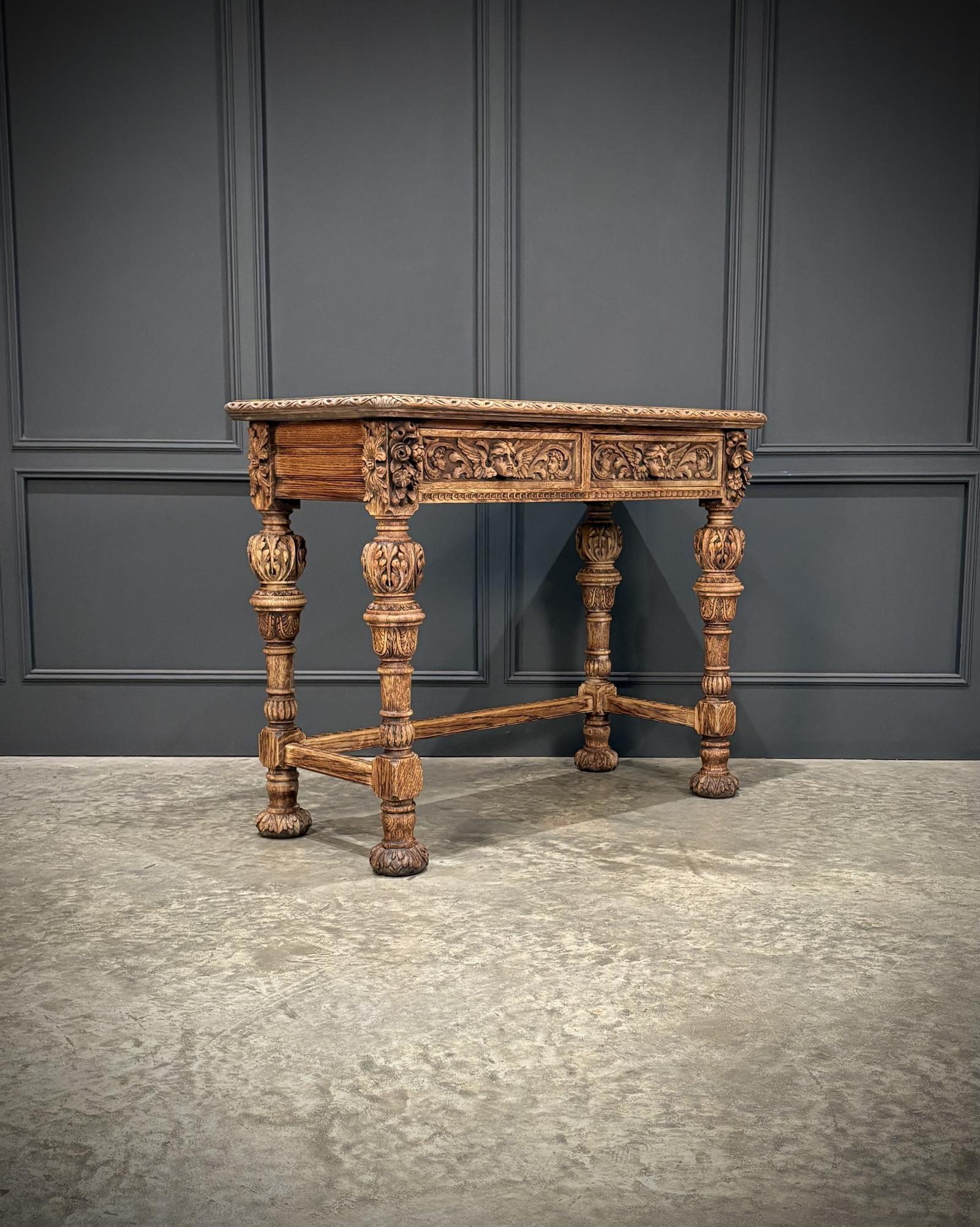 Carved Bleached Oak Console Table by Edwards & Roberts (1 of 16) Carved Bleached Oak Console Table by Edwards & Roberts (1 of 16)