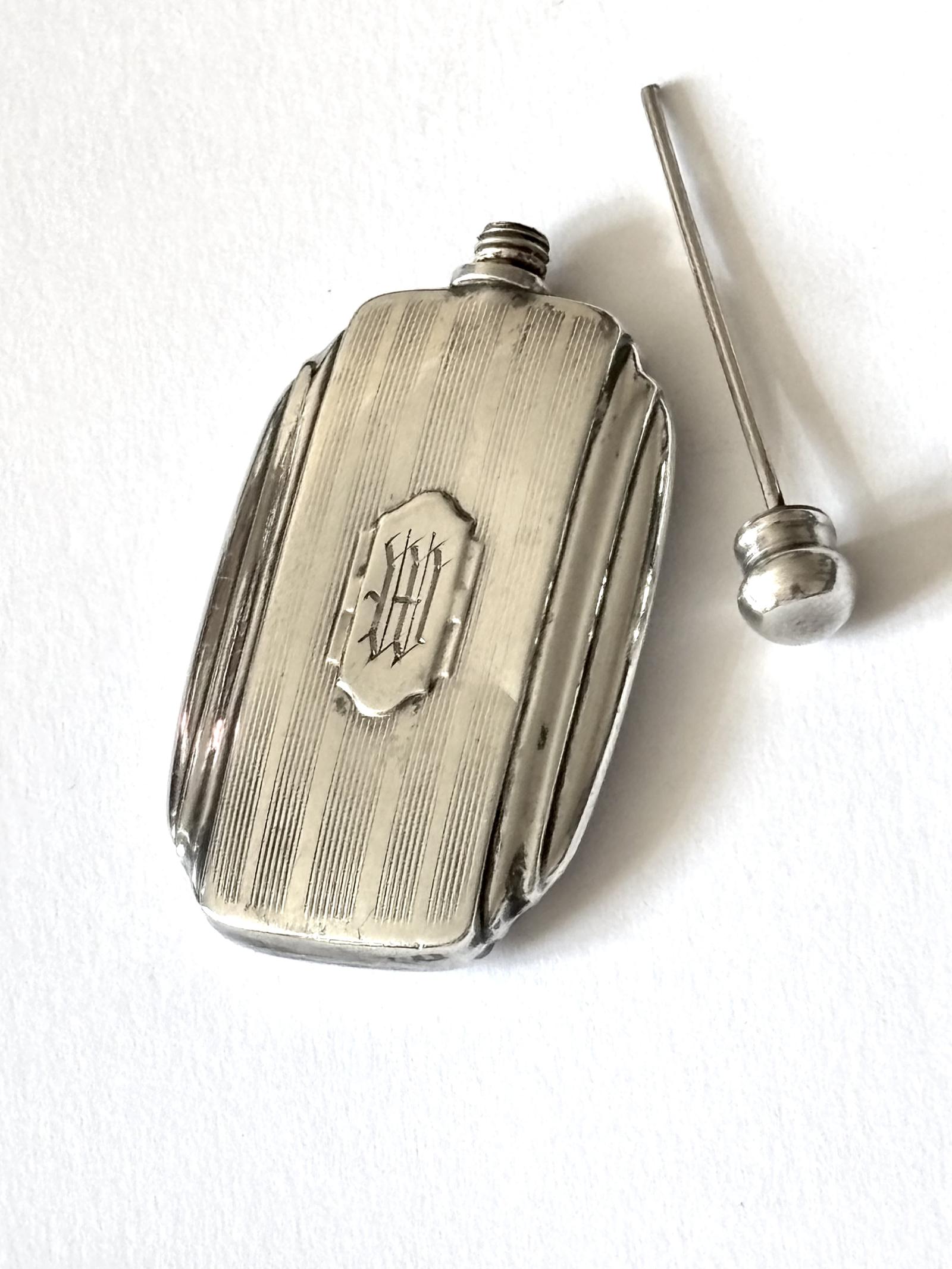 American Sterling Silver Scent Perfume Bottle Flask Webster Co Art Deco c.1920 (1 of 7)