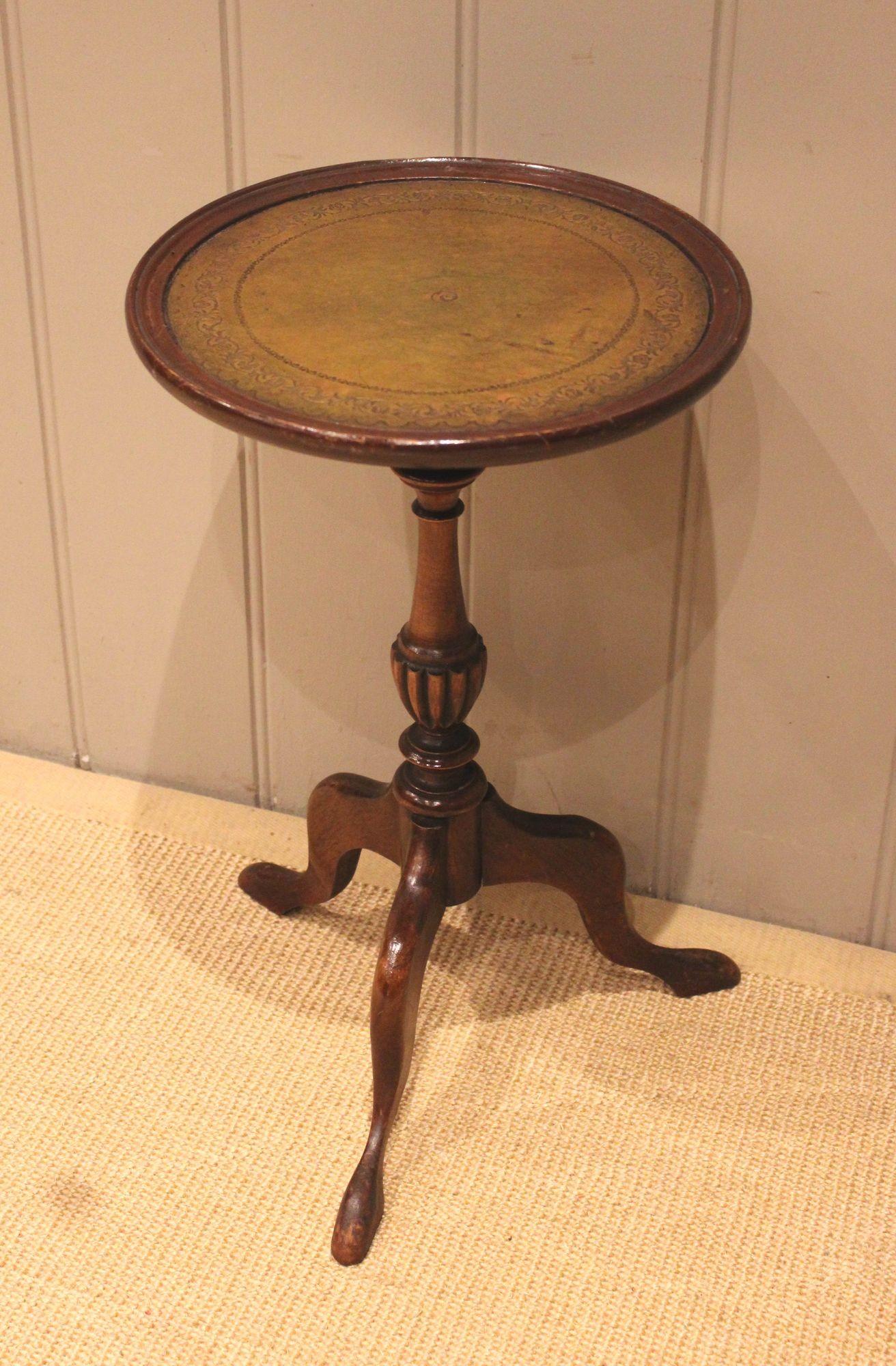 Mid 20th Century Leather Top Mahogany Wine Table (1 of 9) Mid 20th Century Leather Top Mahogany Wine Table (1 of 9)