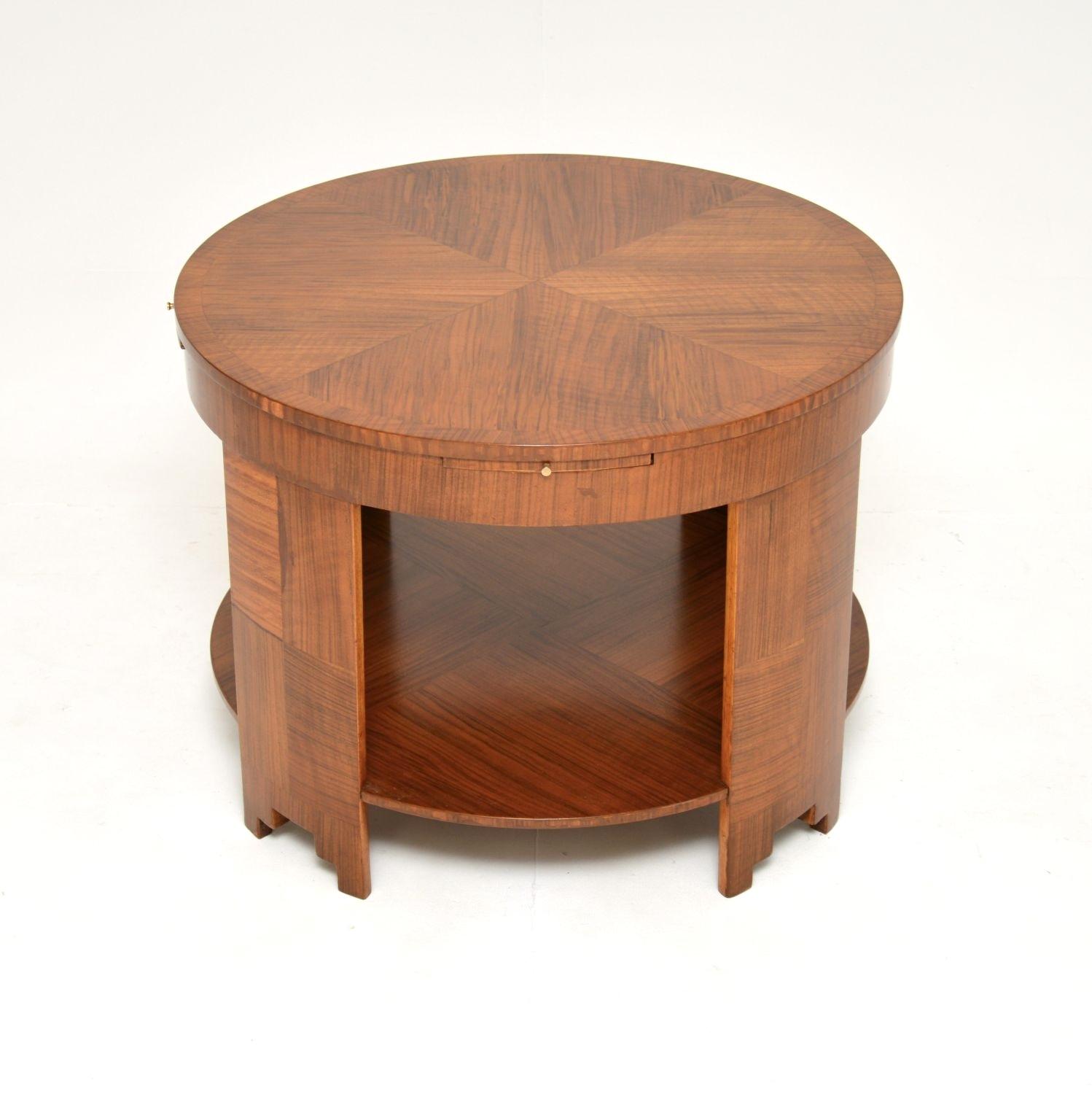 Large Art Deco Walnut Coffee Table (1 of 10)