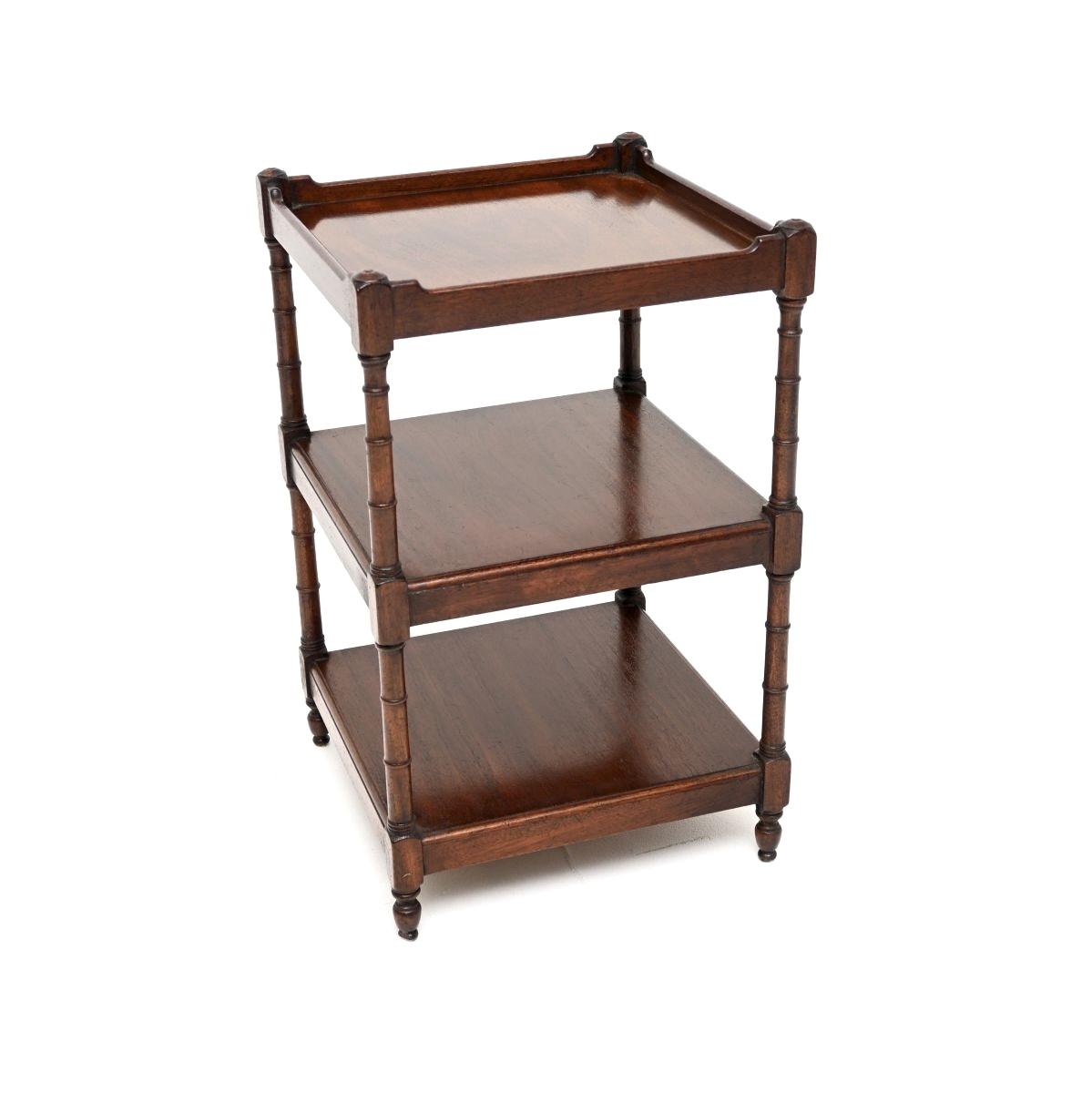 Antique Georgian Style Mahogany Three Tier Side Table (1 of 7) Antique Georgian Style Mahogany Three Tier Side Table (1 of 7)