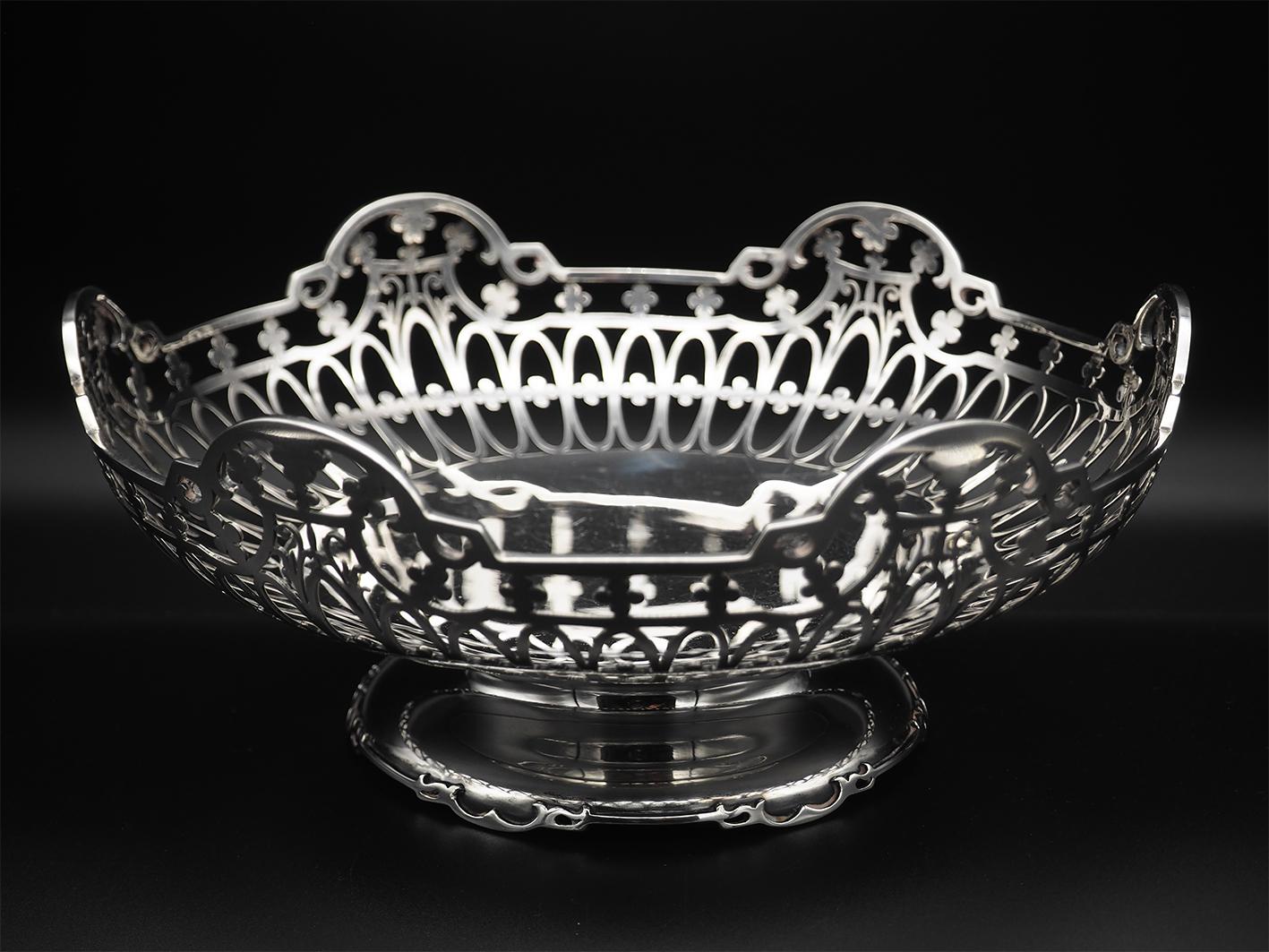 Superb Large Scottish Silver Pierced Bowl (1 of 7)