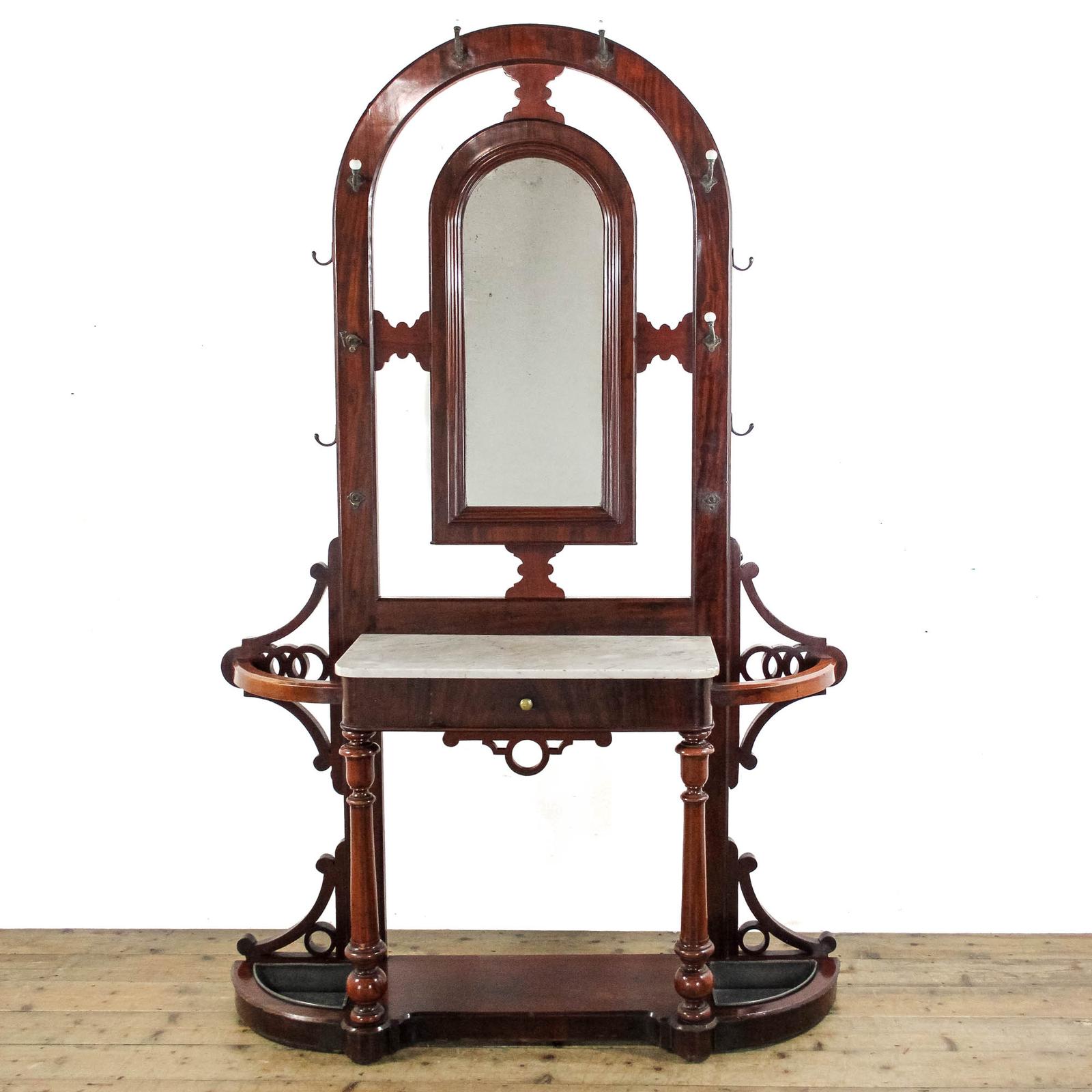 Antique Victorian Mahogany Hall Stand with Marble Shelf (1 of 8)
