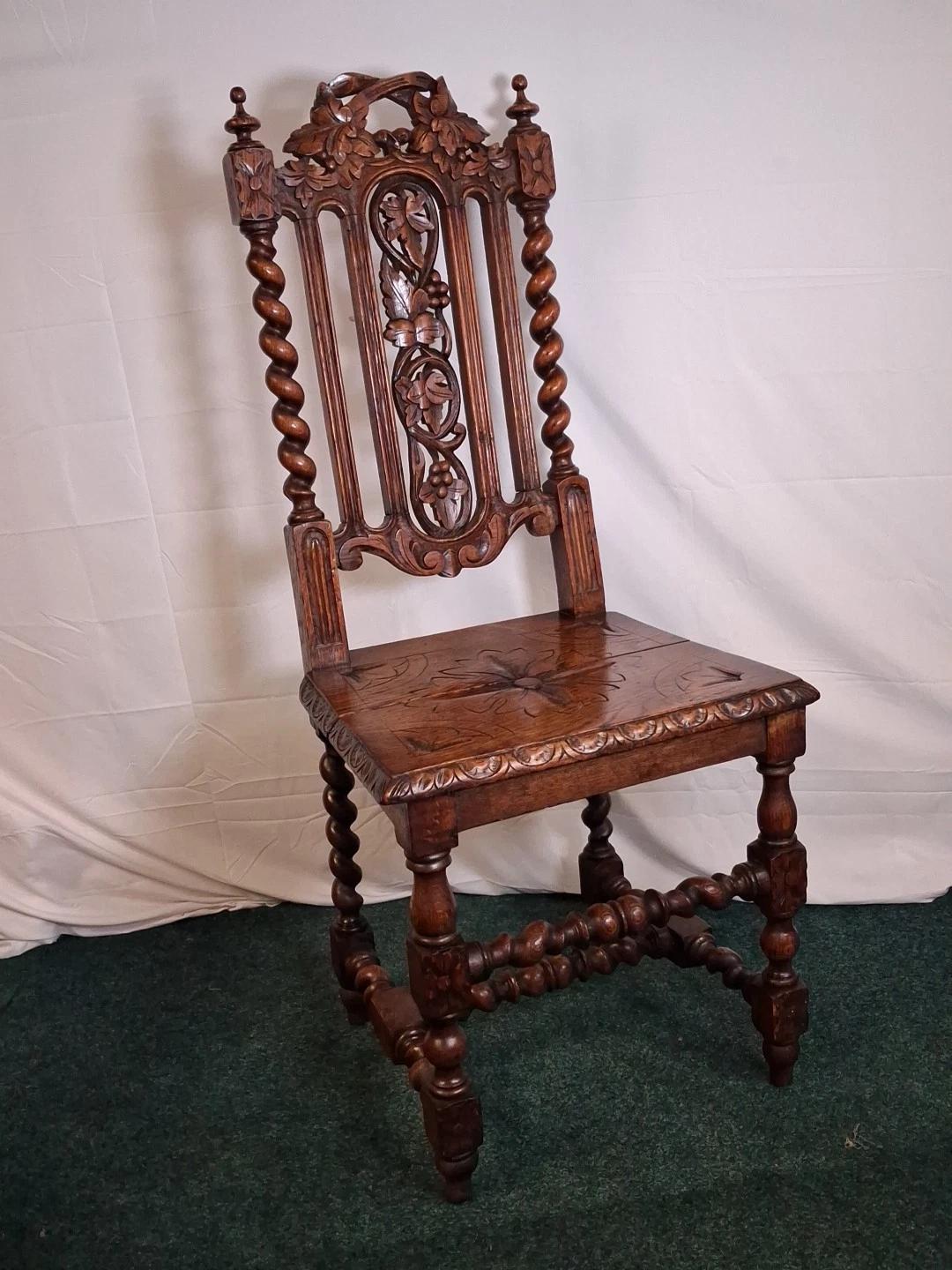 Victorian Gothic Revival Oak Hall Chair (1 of 10)