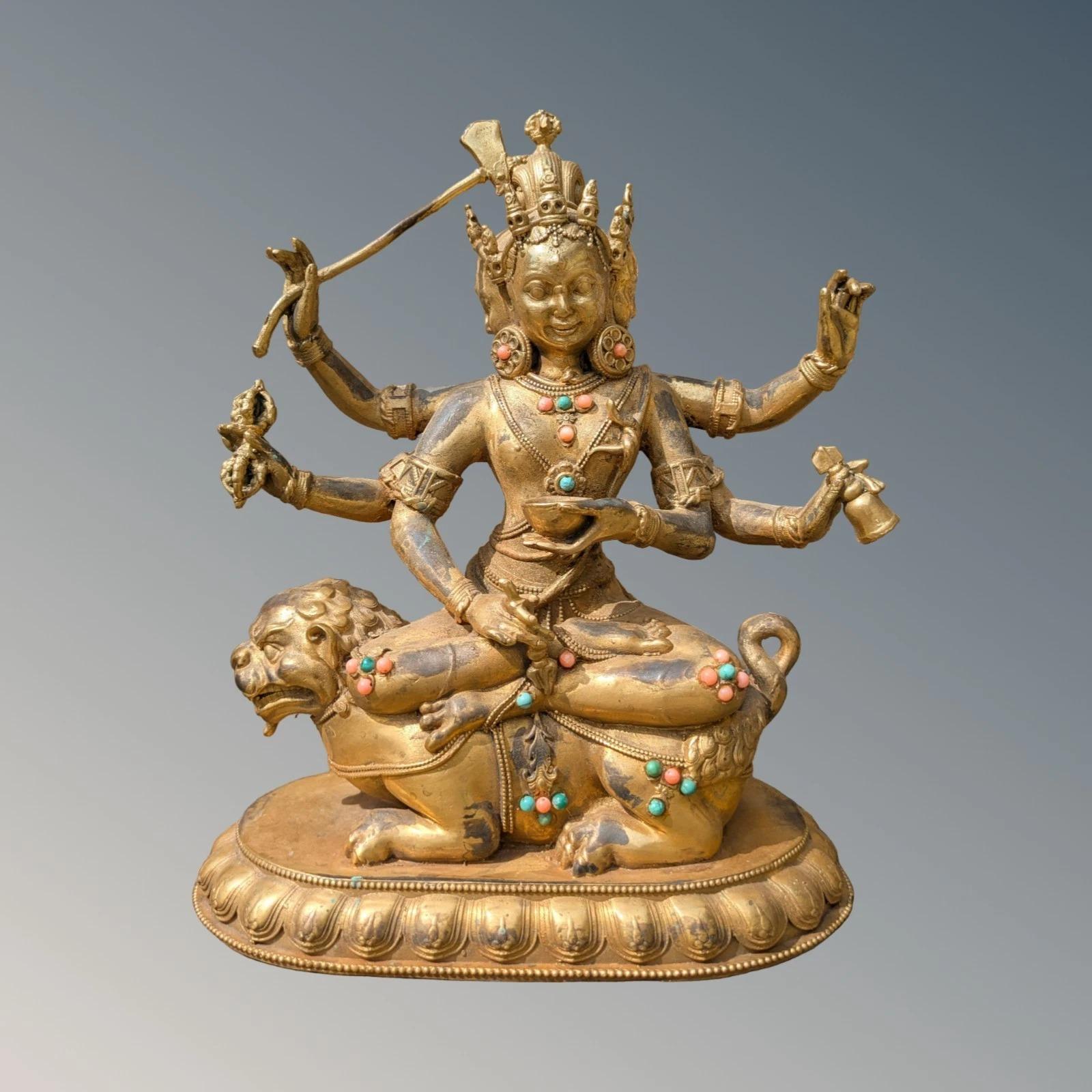 Hindu Gilt Bronze Buddha Jnana Dakini (1 of 9) Hindu Gilt Bronze Buddha Jnana Dakini (1 of 9)