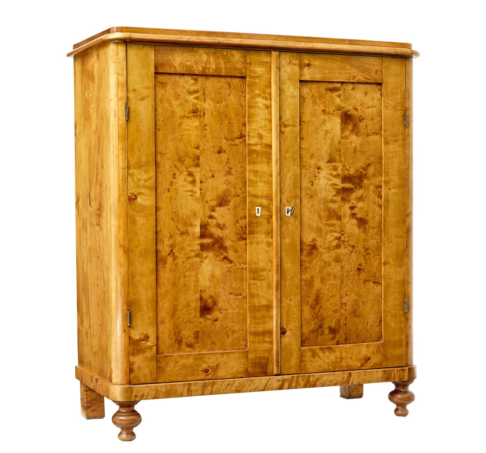 19th Century Swedish Birch Fitted Cupboard (1 of 10)
