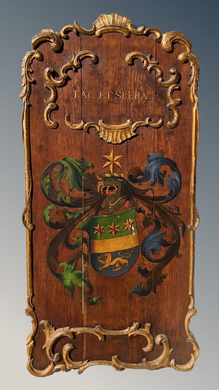 Fine Antique Oak Hand Painted Coat of Arms Clan Matheson (1 of 5)