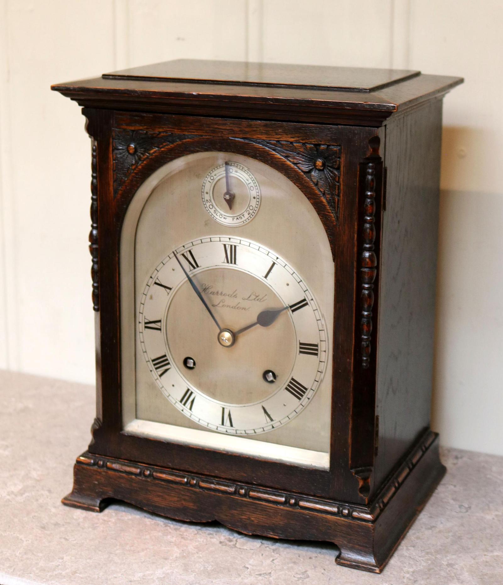 Oak Bracket Clock Supplied By Harrods (1 of 11) Oak Bracket Clock Supplied By Harrods (1 of 11)