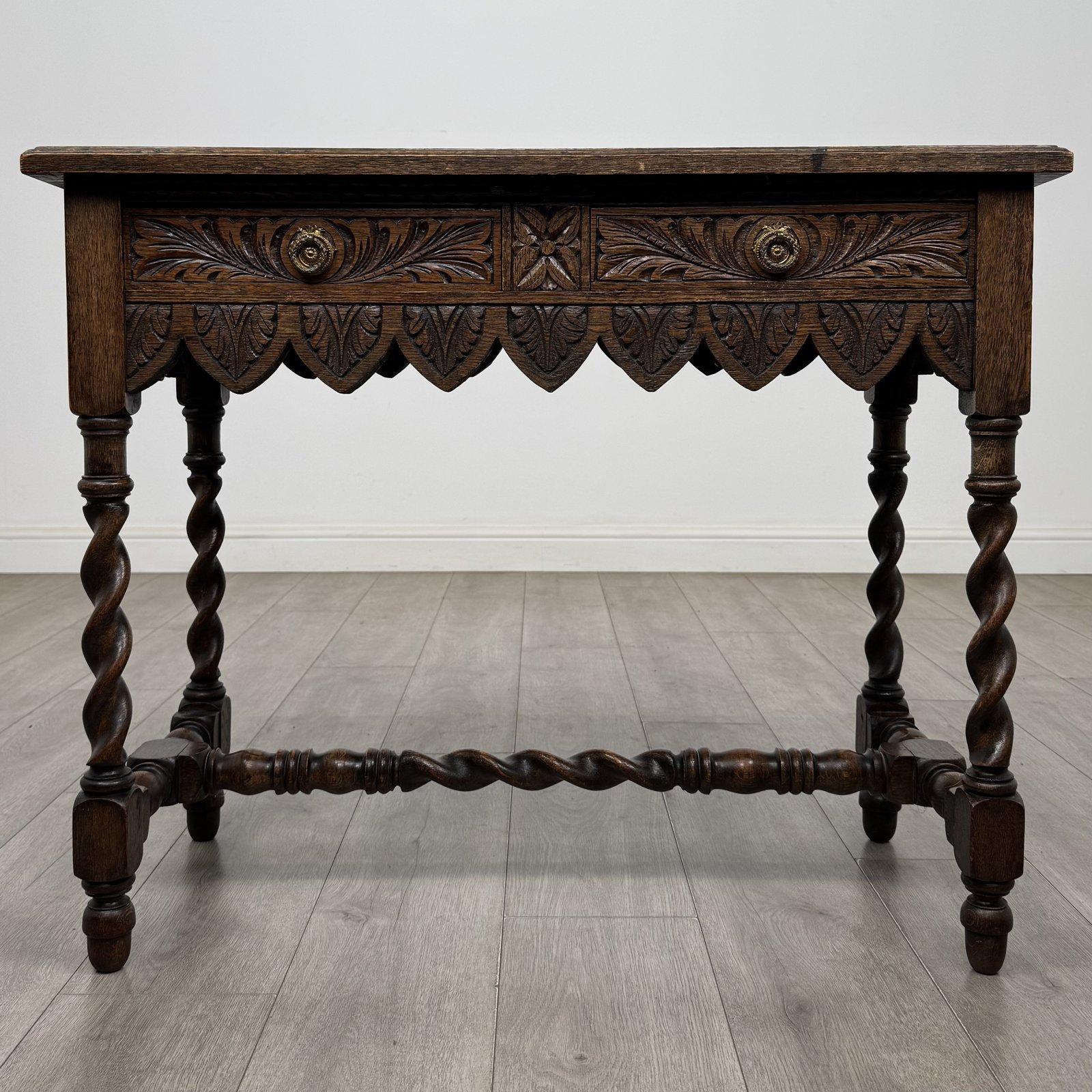 Antique Victorian Carved Oak Side Table | Barley Twist Legs | AF-6813 (1 of 11) Antique Victorian Carved Oak Side Table | Barley Twist Legs | AF-6813 (1 of 11)