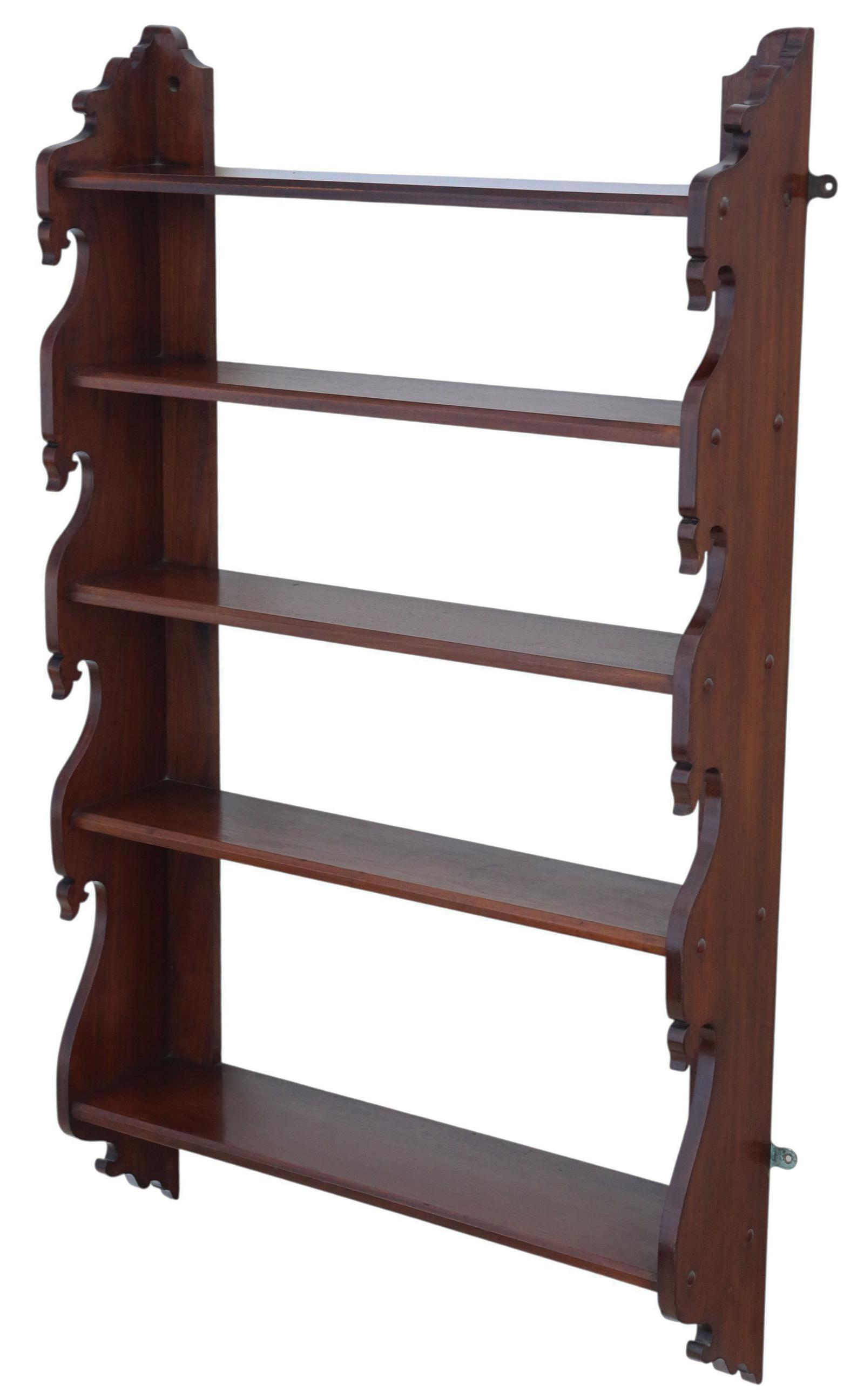 Antique 19th Century Mahogany Bookcase / Display Wall Shelves – Fine Quality (1 of 6)