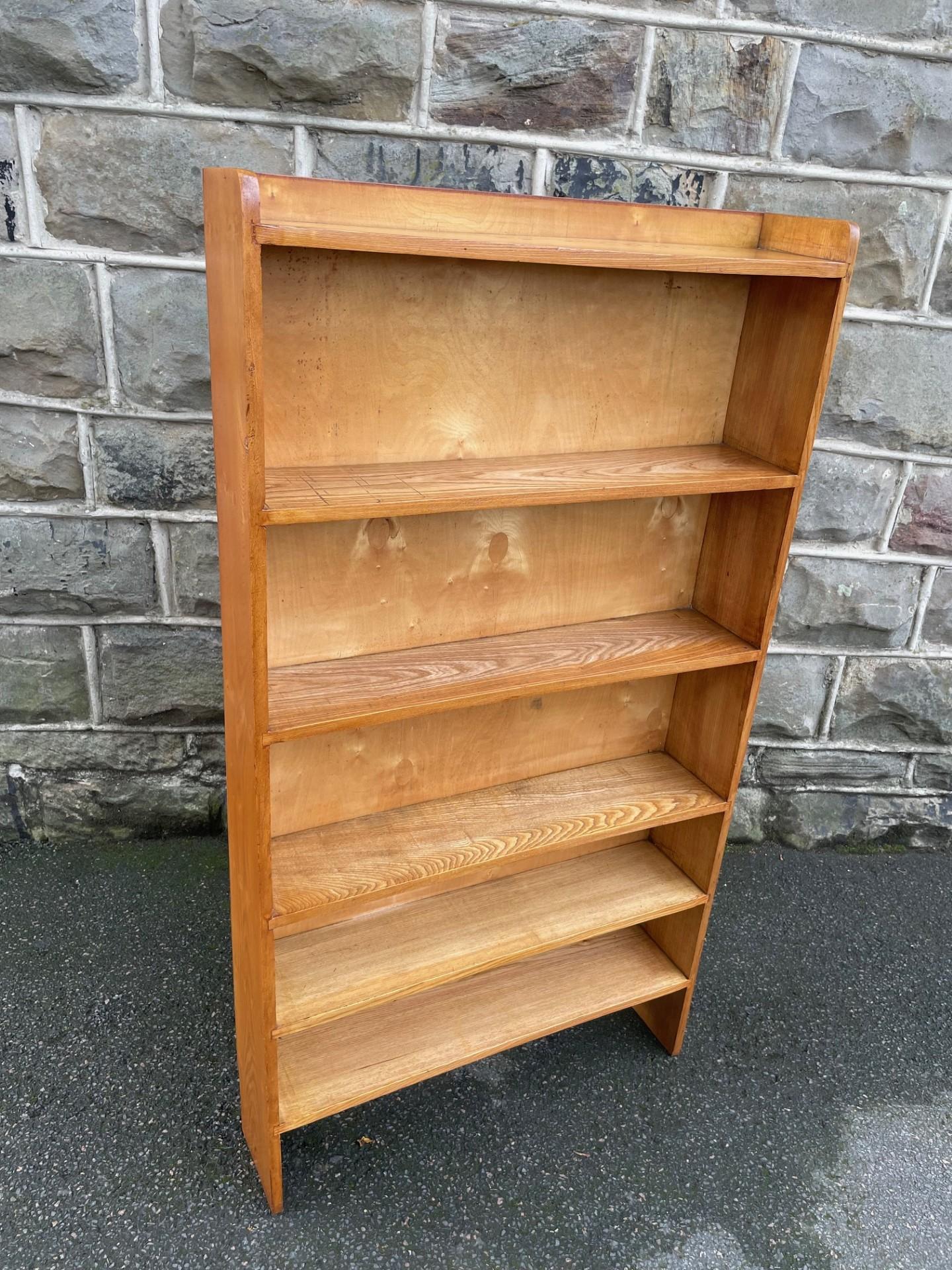 Antique Light Golden Oak Open Bookcase Bookshelves (1 of 9)