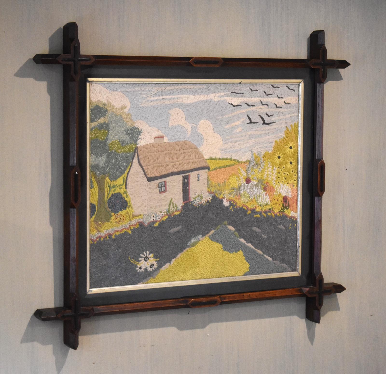 Arts & Crafts Period Needlework Picture (1 of 6)