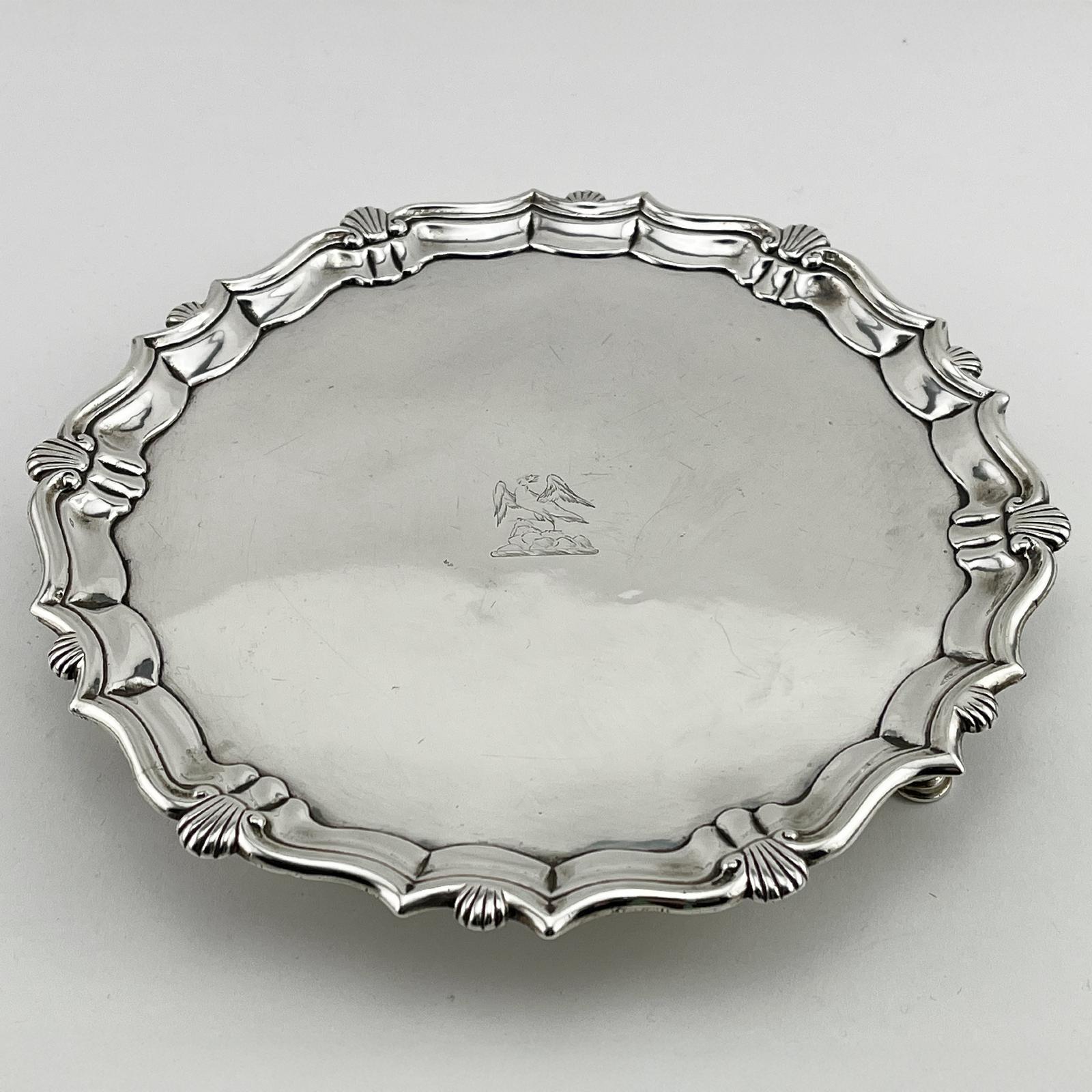 Very Good Quality George II Sterling Silver Salver (1 of 9)
