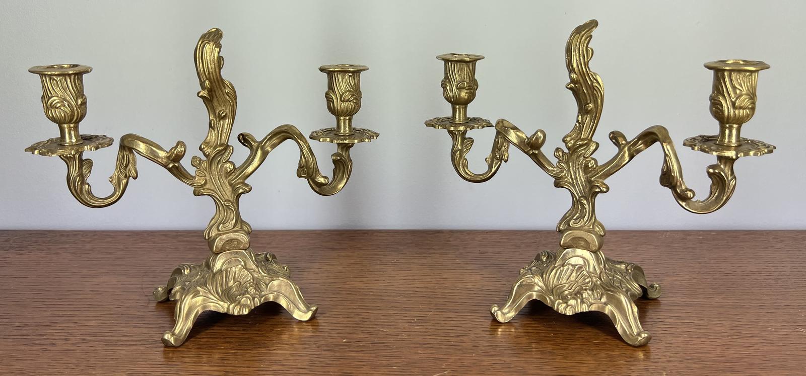 Candelabra Set Vintage Brass Two Arm Pair Ornate Holders (1 of 10) Candelabra Set Vintage Brass Two Arm Pair Ornate Holders (1 of 10)
