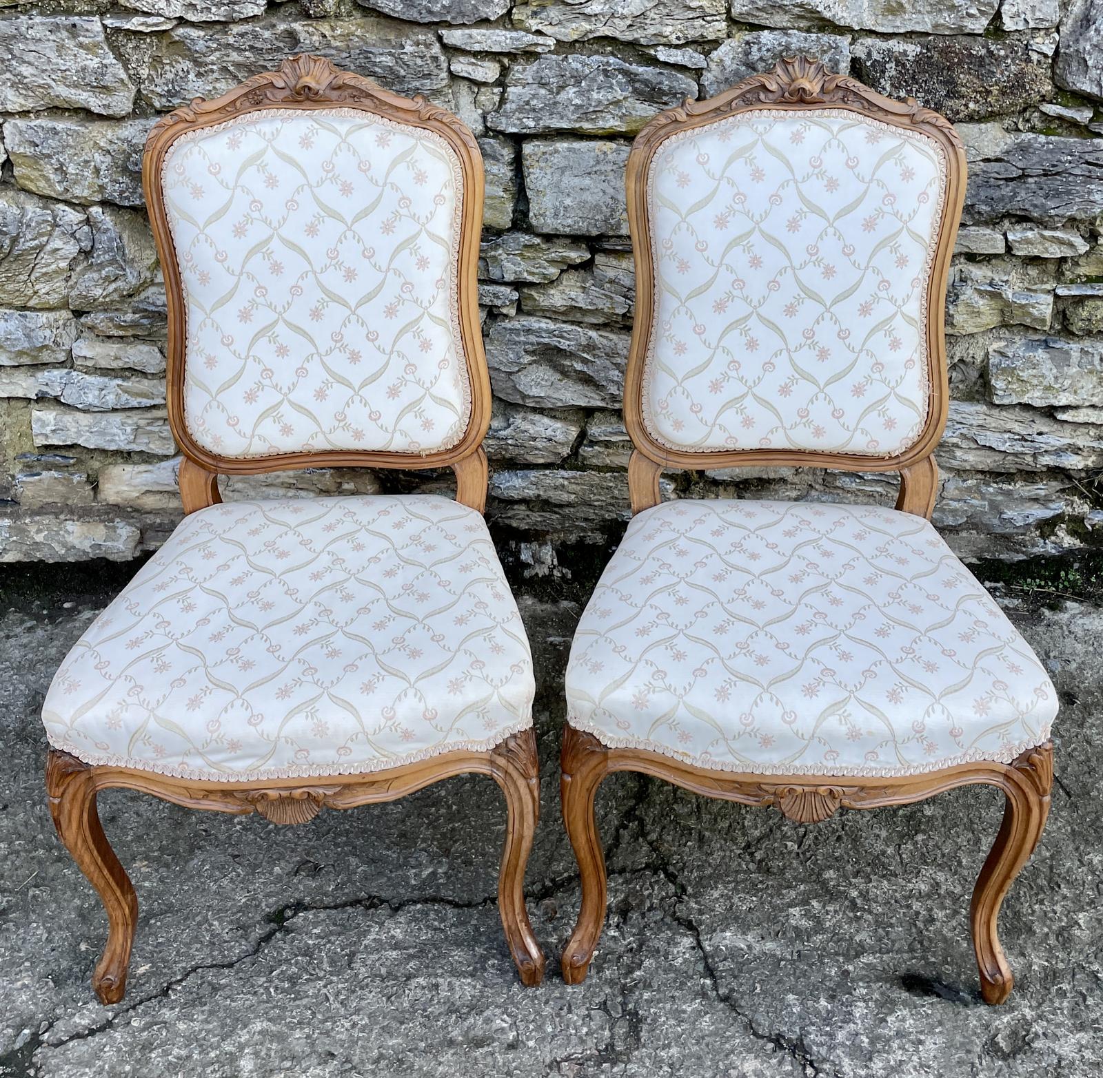 Pair of French Carved Walnut Salon Chairs (1 of 15)