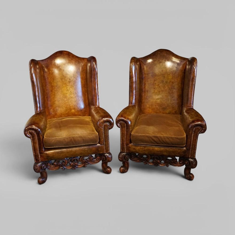Pair of William & Mary Style Wing Chairs c.1900 (1 of 7) Pair of William & Mary Style Wing Chairs c.1900 (1 of 7)