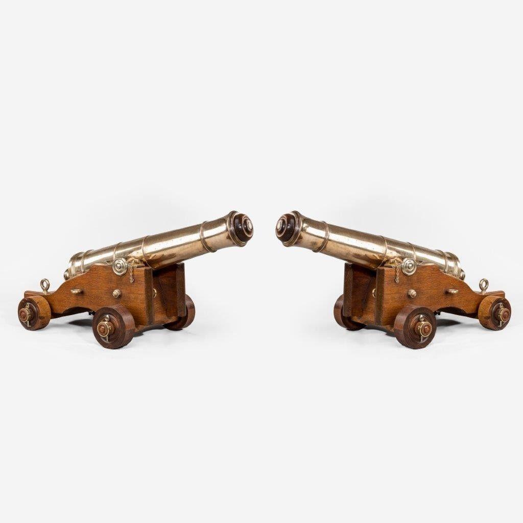 Pair of Antique English Naval Cannon (1 of 9)