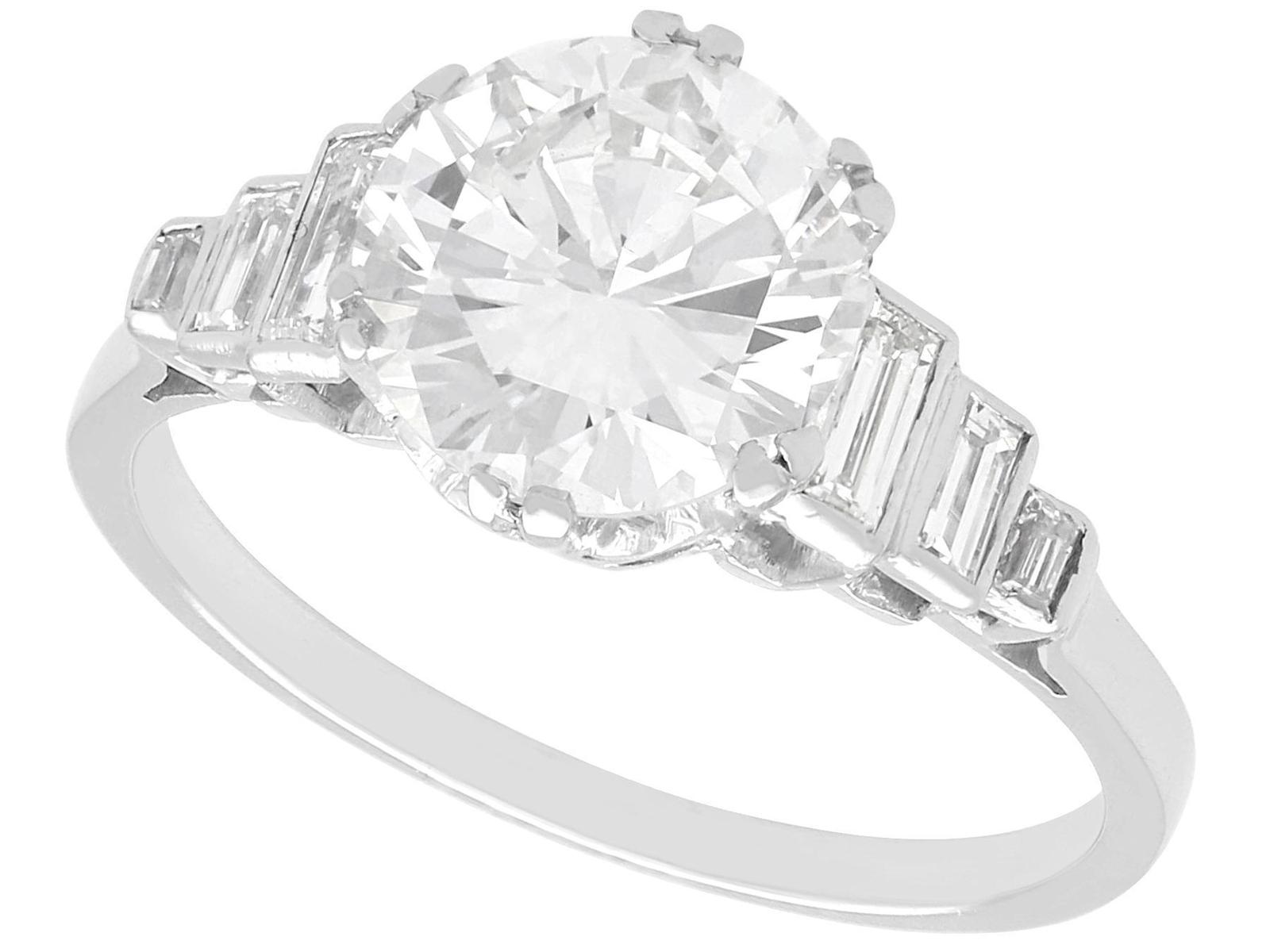 Antique 2.62ct Diamond Quality and Platinum Solitaire Ring Circa 1935 (1 of 12)