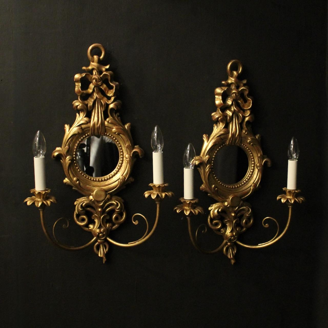 French Pair Giltwood Twin Arm Girandoles (1 of 10) French Pair Giltwood Twin Arm Girandoles (1 of 10)